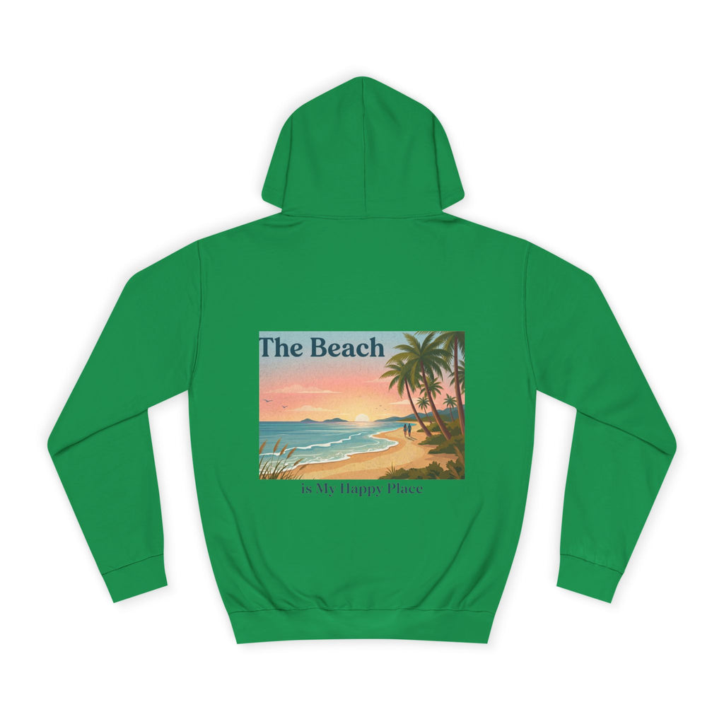 Beach Scene Hoodie — "The Beach" Retro Sunset Palm Design