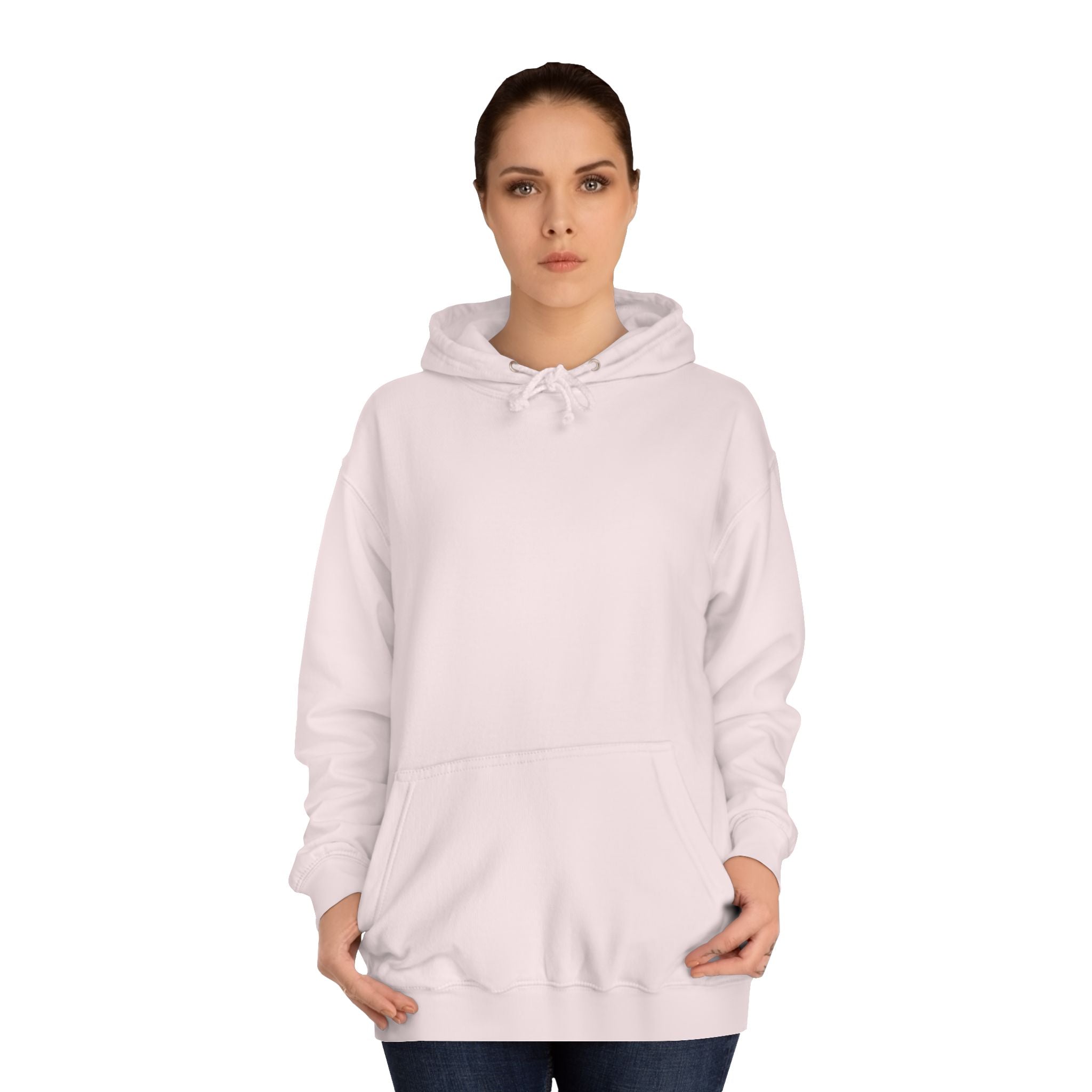 College Hoodie — Retro Sticky Notes Back Print, Cute Study Vibes