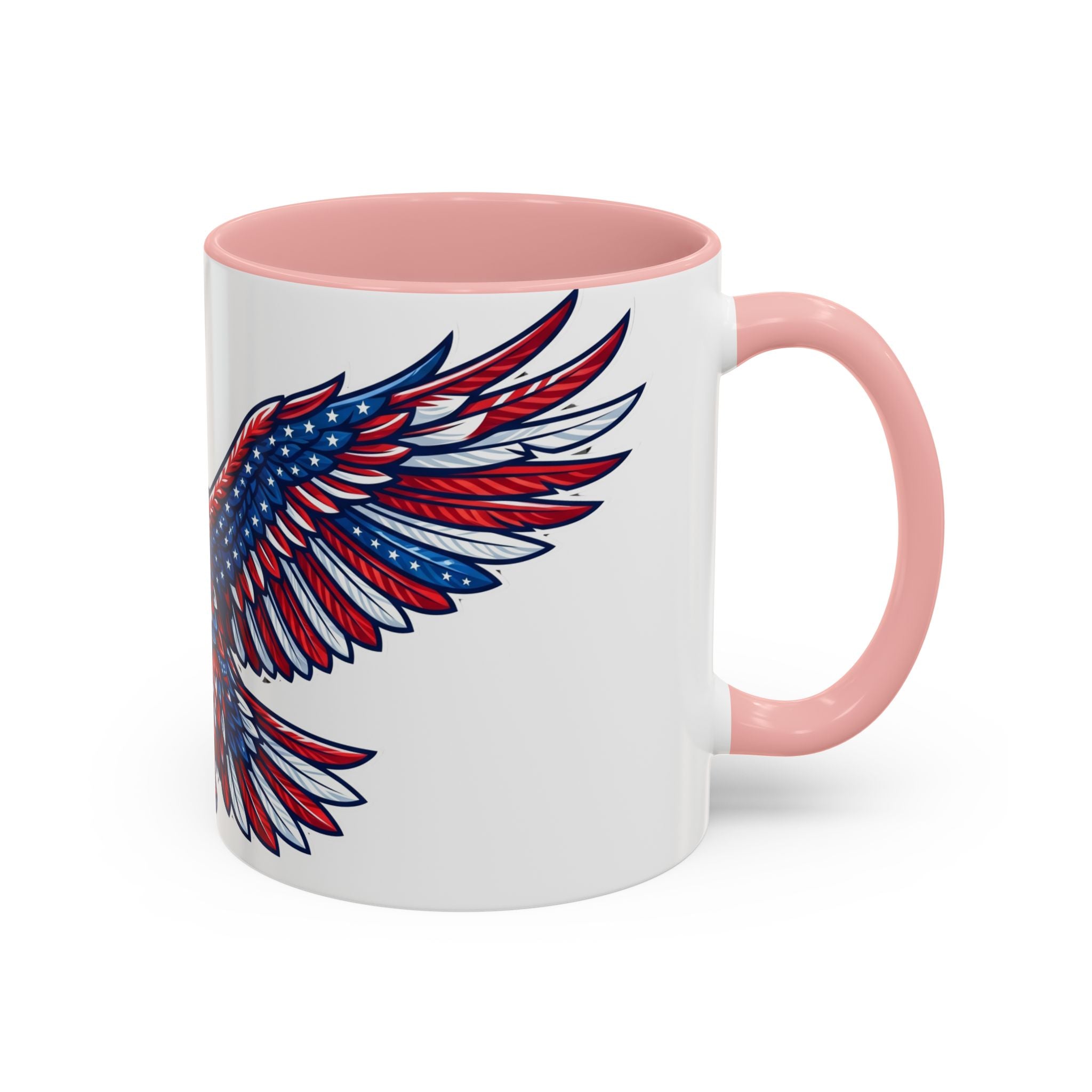 Patriotic Eagle Accent Coffee Mug — Red White & Blue Flying Eagle (11/15oz)