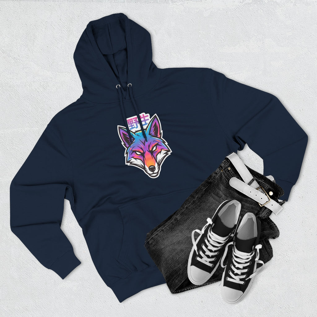 Neon Fox Hoodie — Vibrant Rainbow Fox Head Pullover