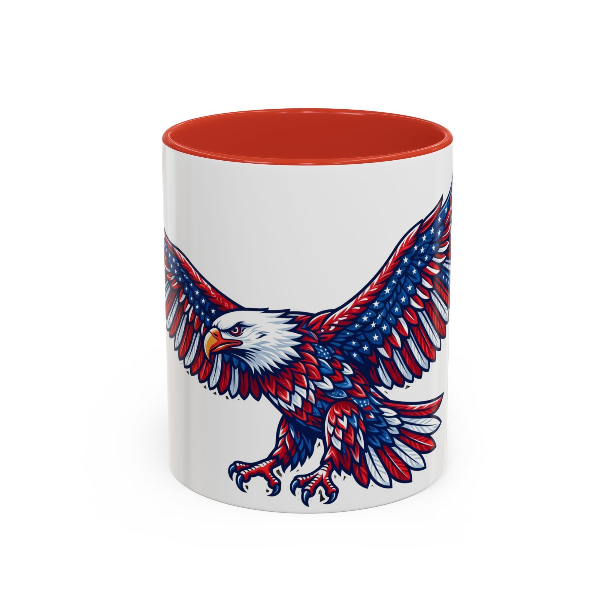 Patriotic Eagle Accent Coffee Mug — Red White & Blue Flying Eagle (11/15oz)