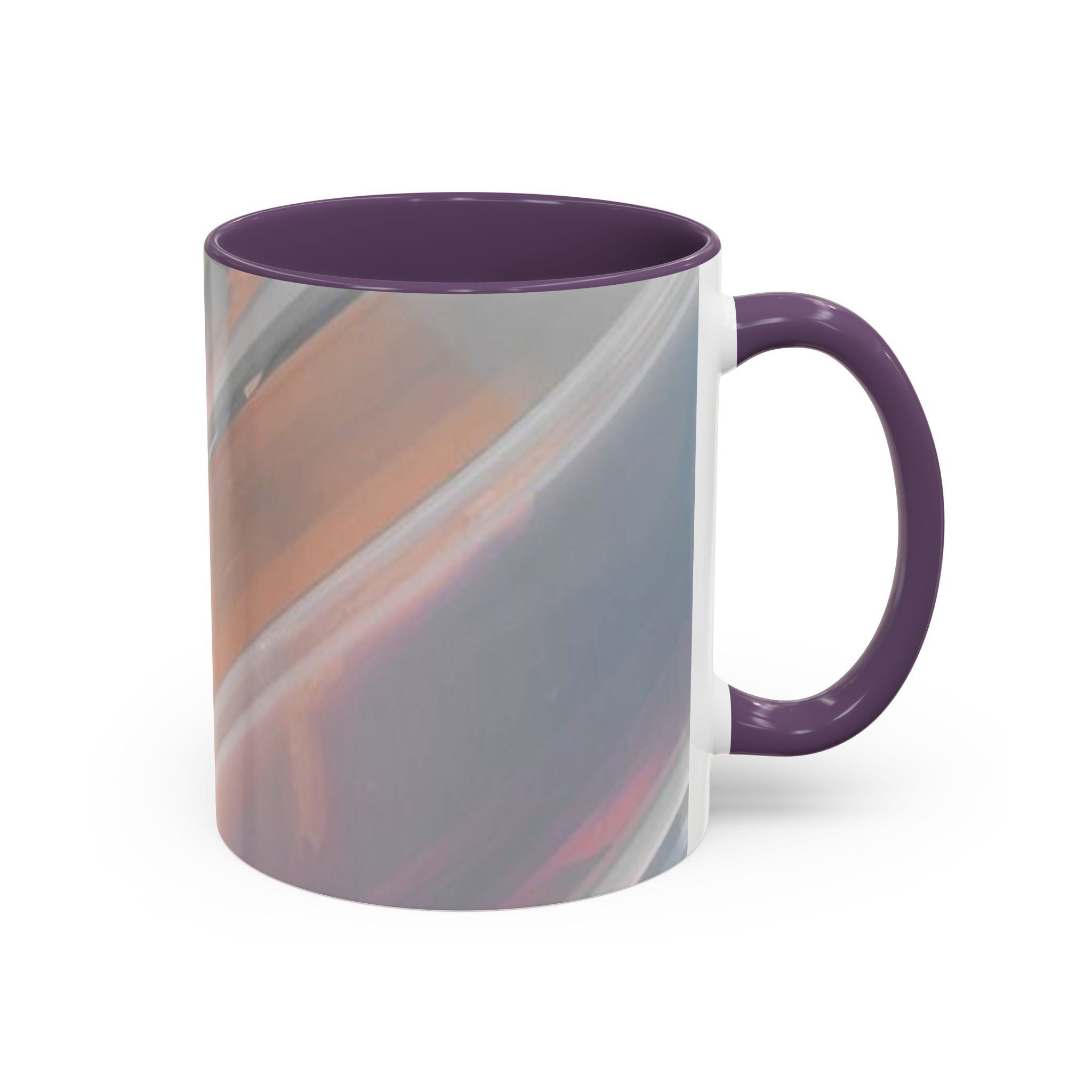 Abstract Peach Swirl Accent Coffee Mug — Modern Aesthetic Ceramic Mug
