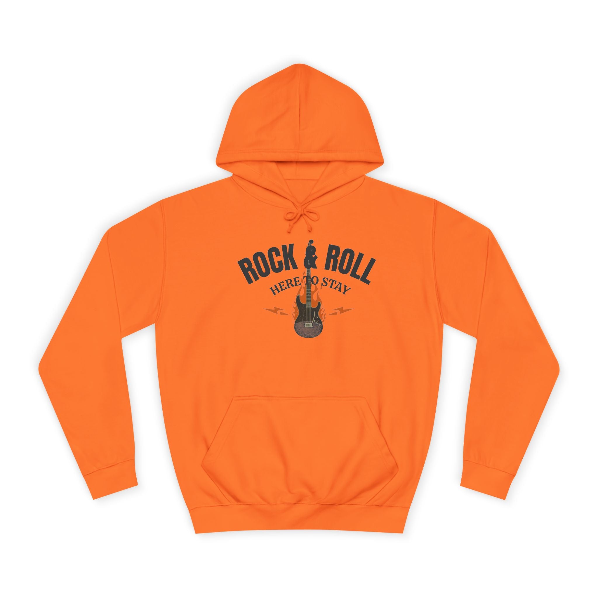 Rock & Roll Flame Guitar Hoodie — Vintage Music College Sweatshirt