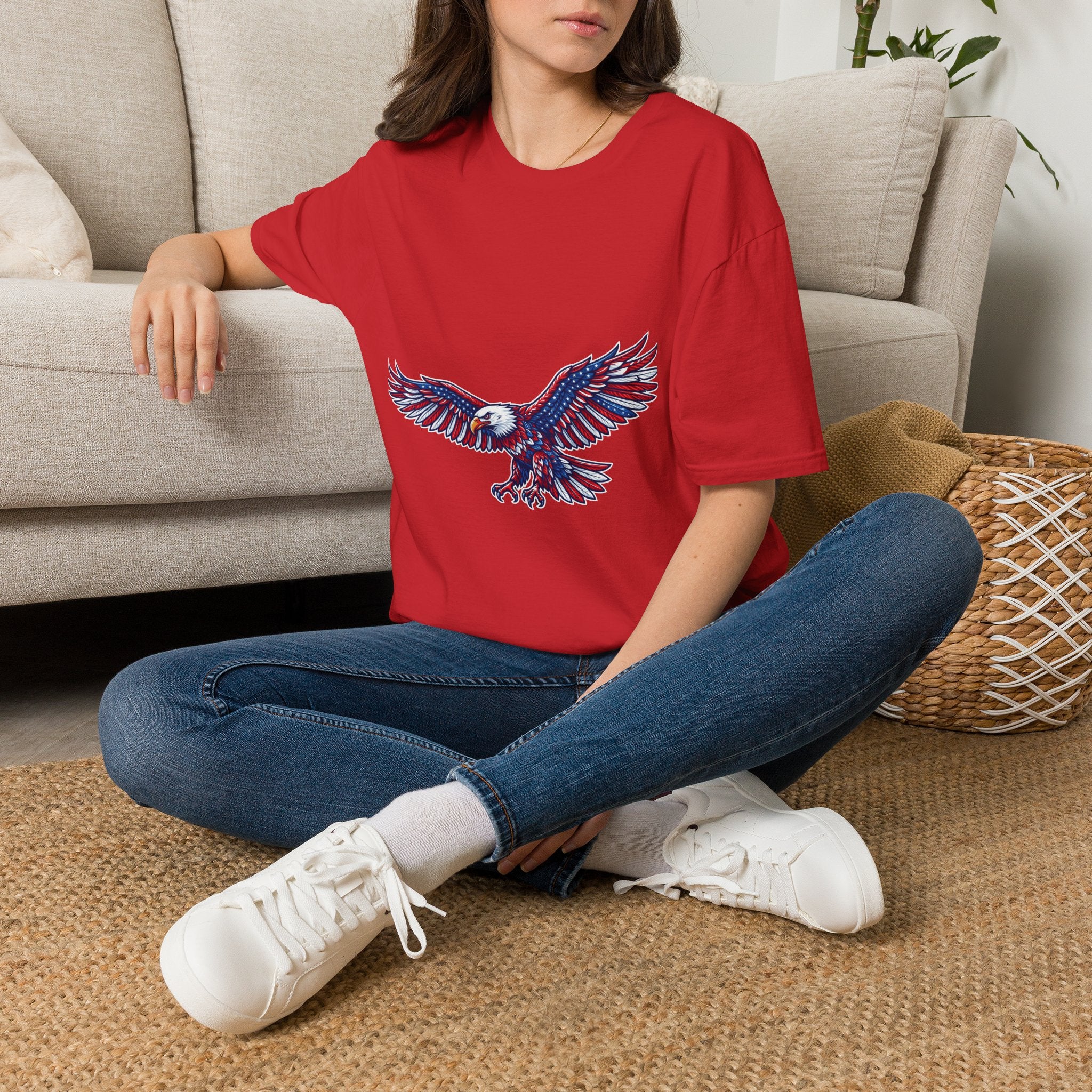 Patriotic Eagle T-Shirt — Red White & Blue Flying Eagle Tee