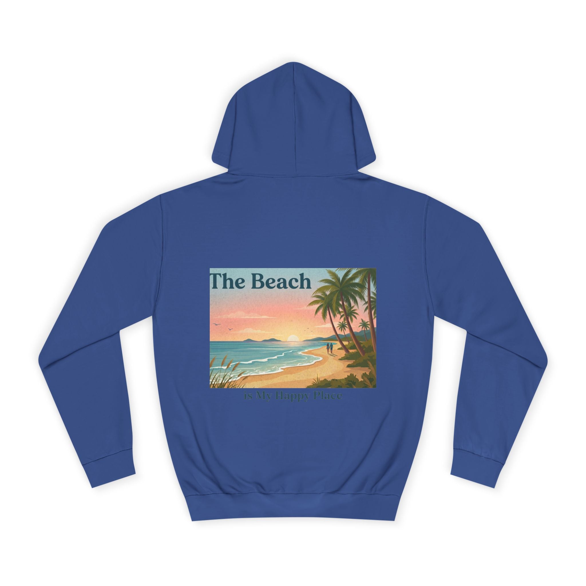 Beach Scene Hoodie — "The Beach" Retro Sunset Palm Design