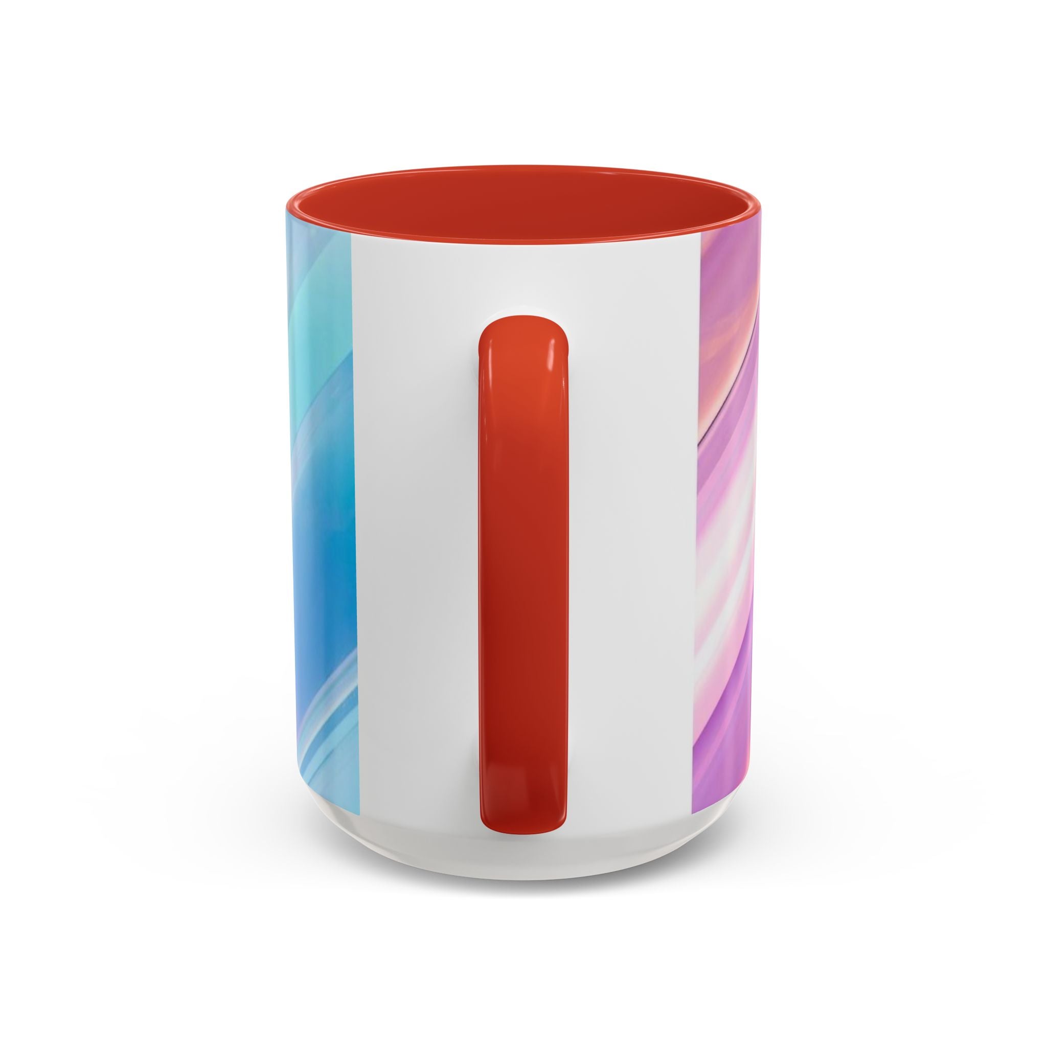 Pastel Swirl Accent Coffee Mug — Iridescent Pink & Blue 11/15oz