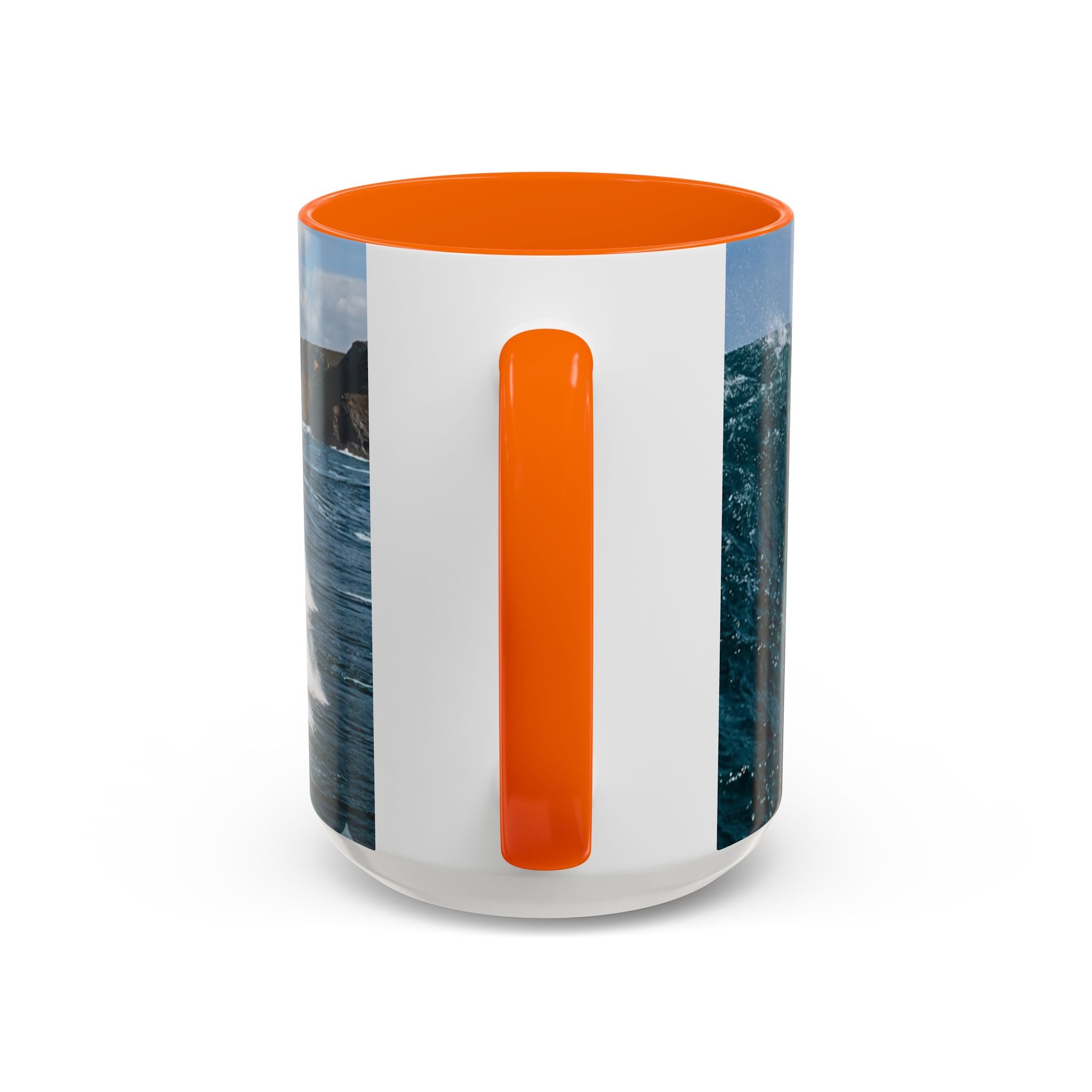 Surfing Wave Accent Coffee Mug — Ocean Beach Surfboard Photo 11/15oz