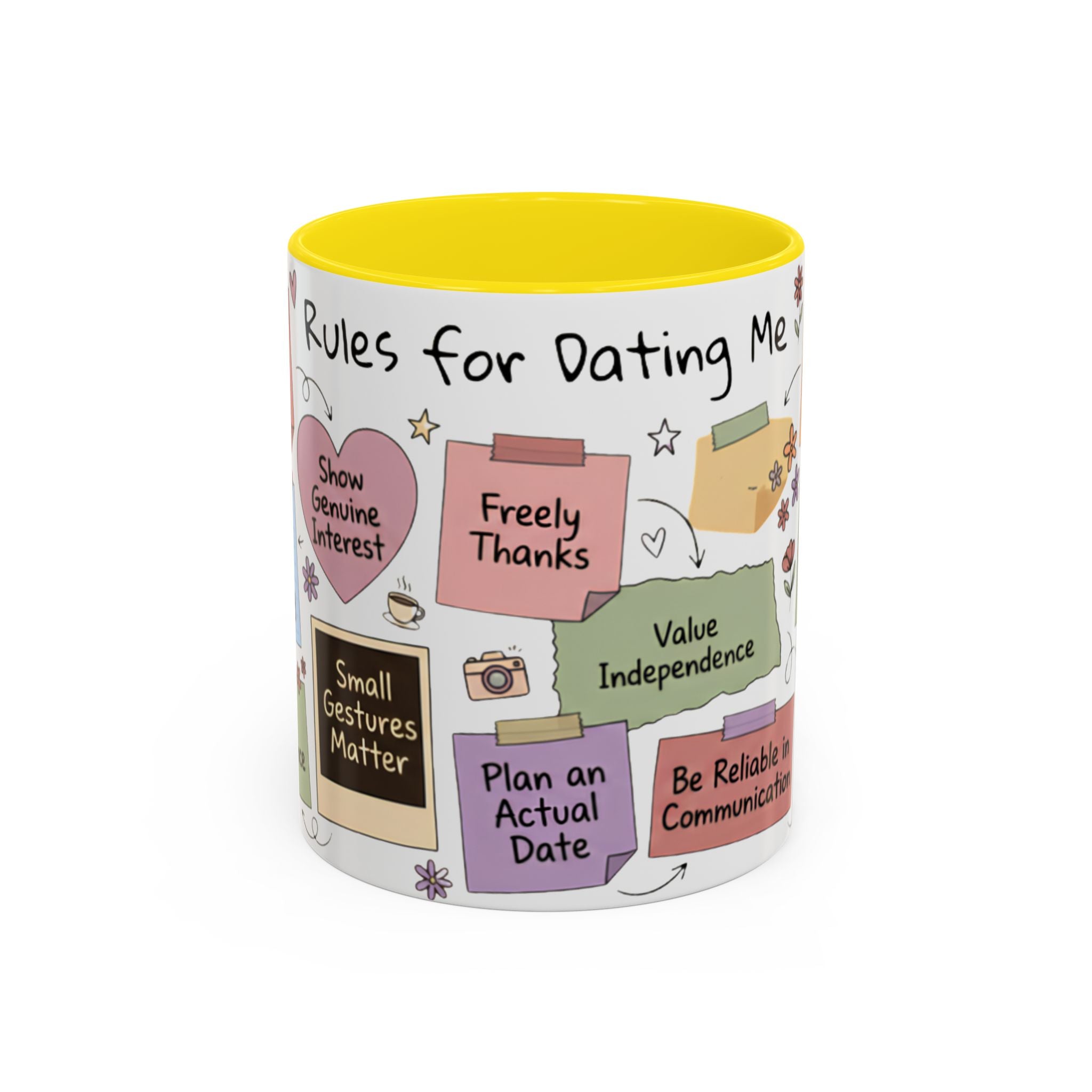Coffee Mug — 'Rules for Dating Me' Cute Advice Graphic Mug (11/15oz)