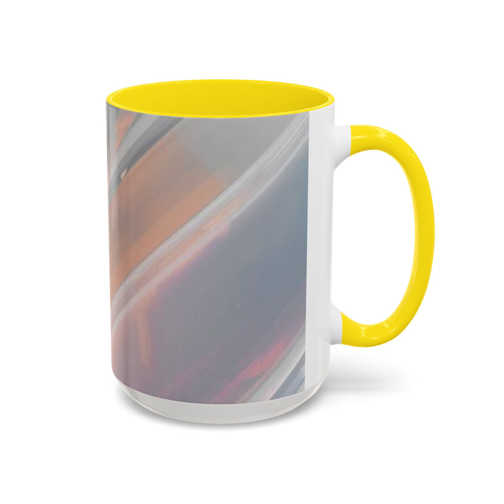 Abstract Peach Swirl Accent Coffee Mug — Modern Aesthetic Ceramic Mug