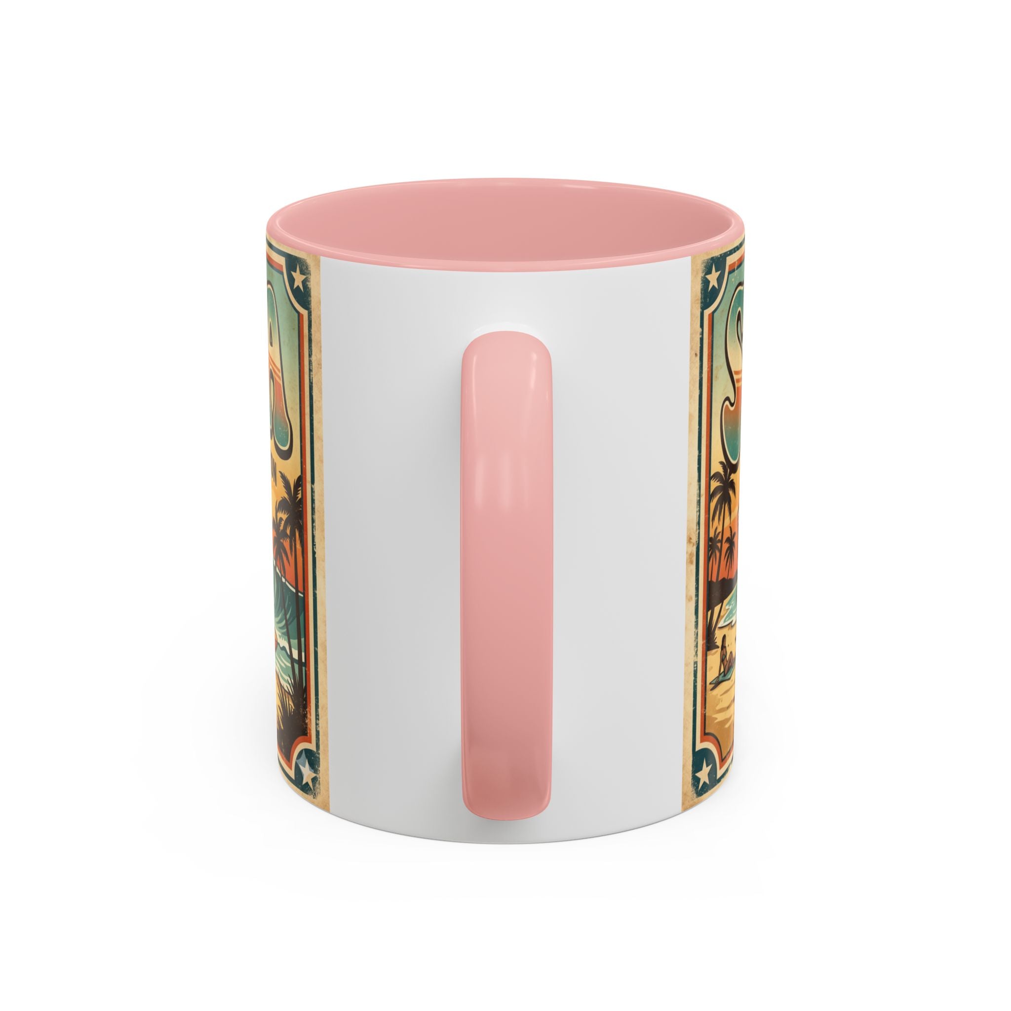 Surfing USA Coffee Mug — Retro Beach Vintage Surfboard Sunset Design