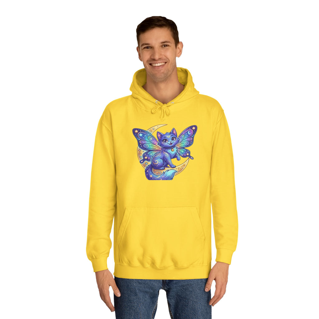 Butterfly Cat Hoodie — Cosmic Purple Kitty Graphic Pullover