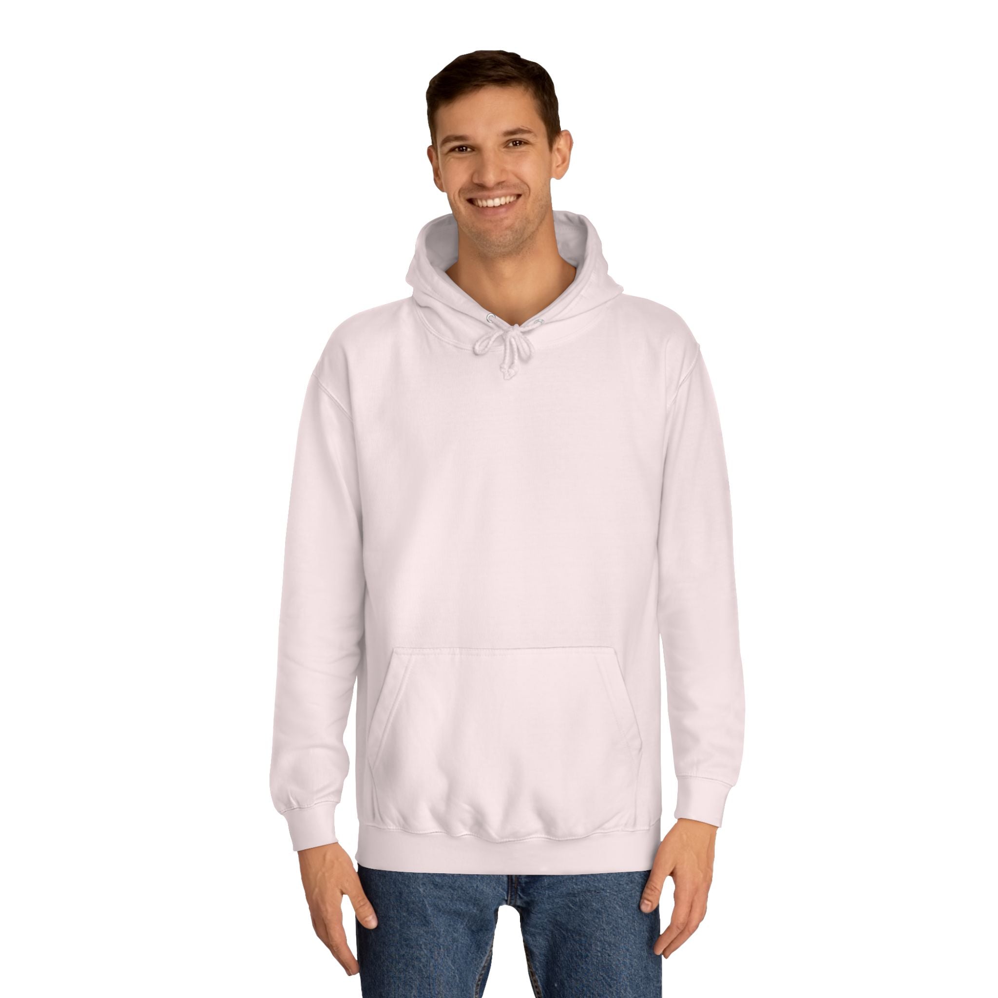 College Hoodie — Retro Sticky Notes Back Print, Cute Study Vibes