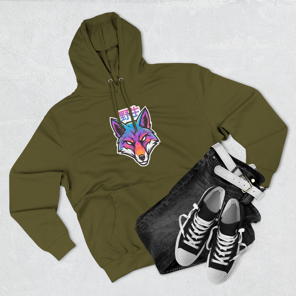 Neon Fox Hoodie — Vibrant Rainbow Fox Head Pullover