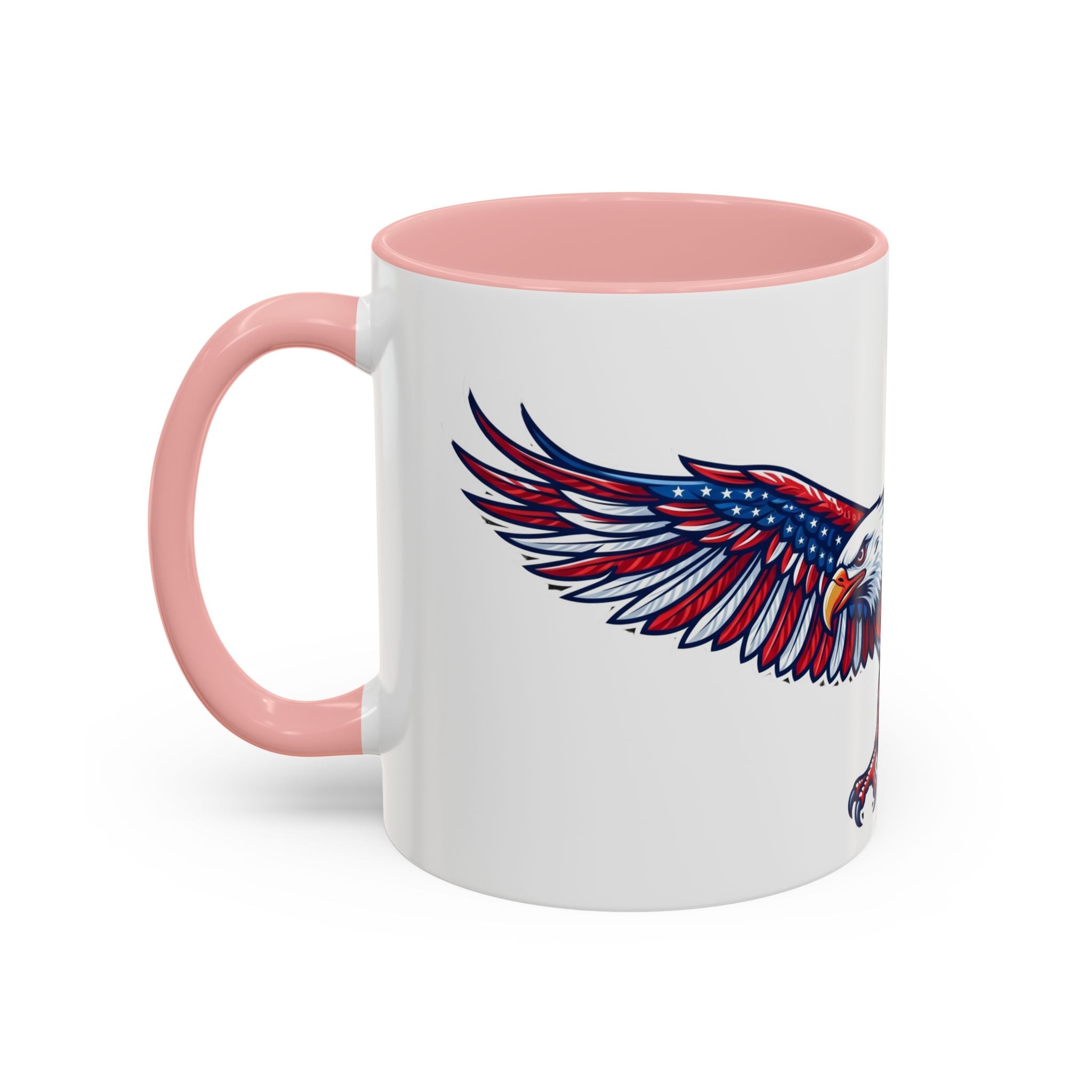 Patriotic Eagle Accent Coffee Mug — Red White & Blue Flying Eagle (11/15oz)