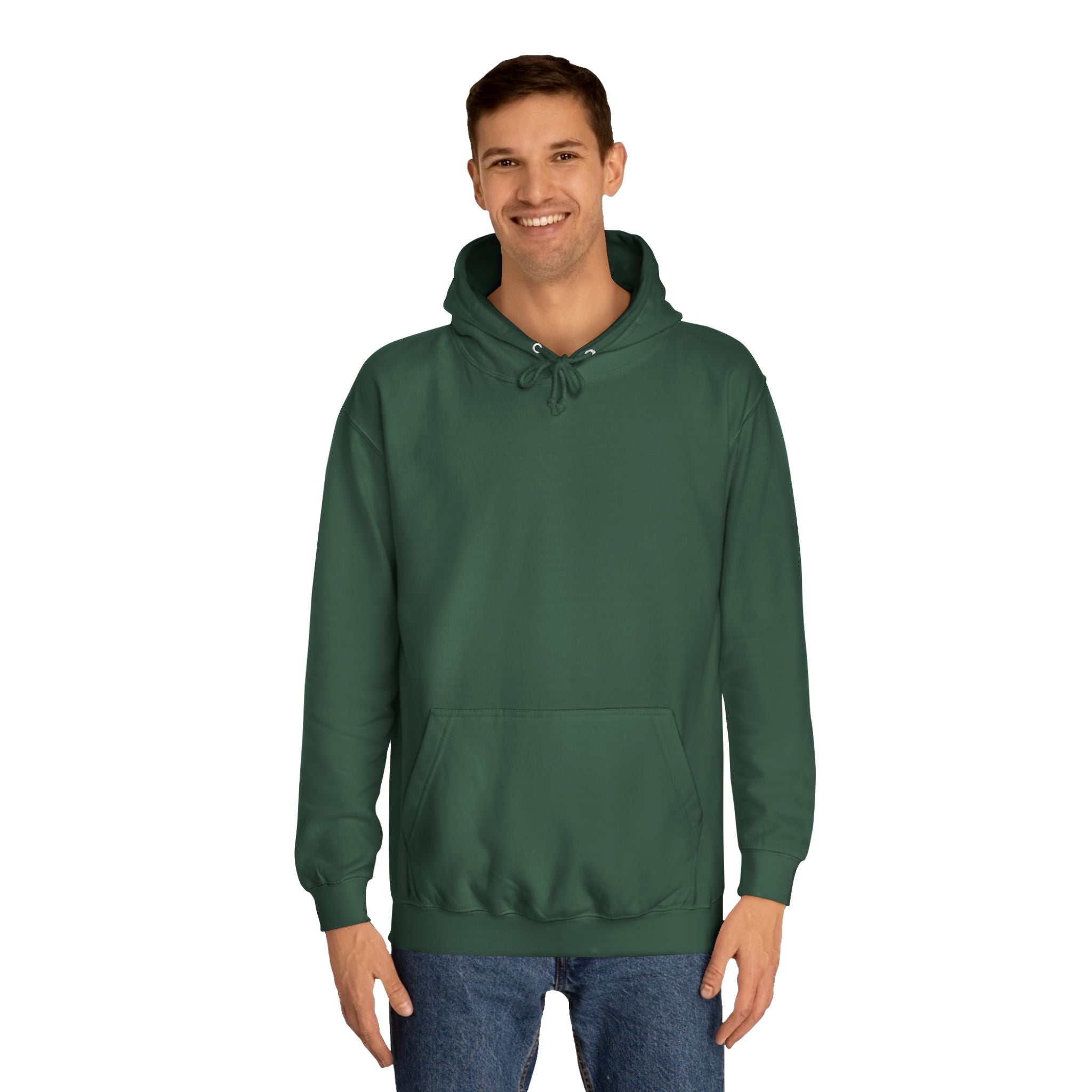 College Hoodie — Retro Sticky Notes Back Print, Cute Study Vibes