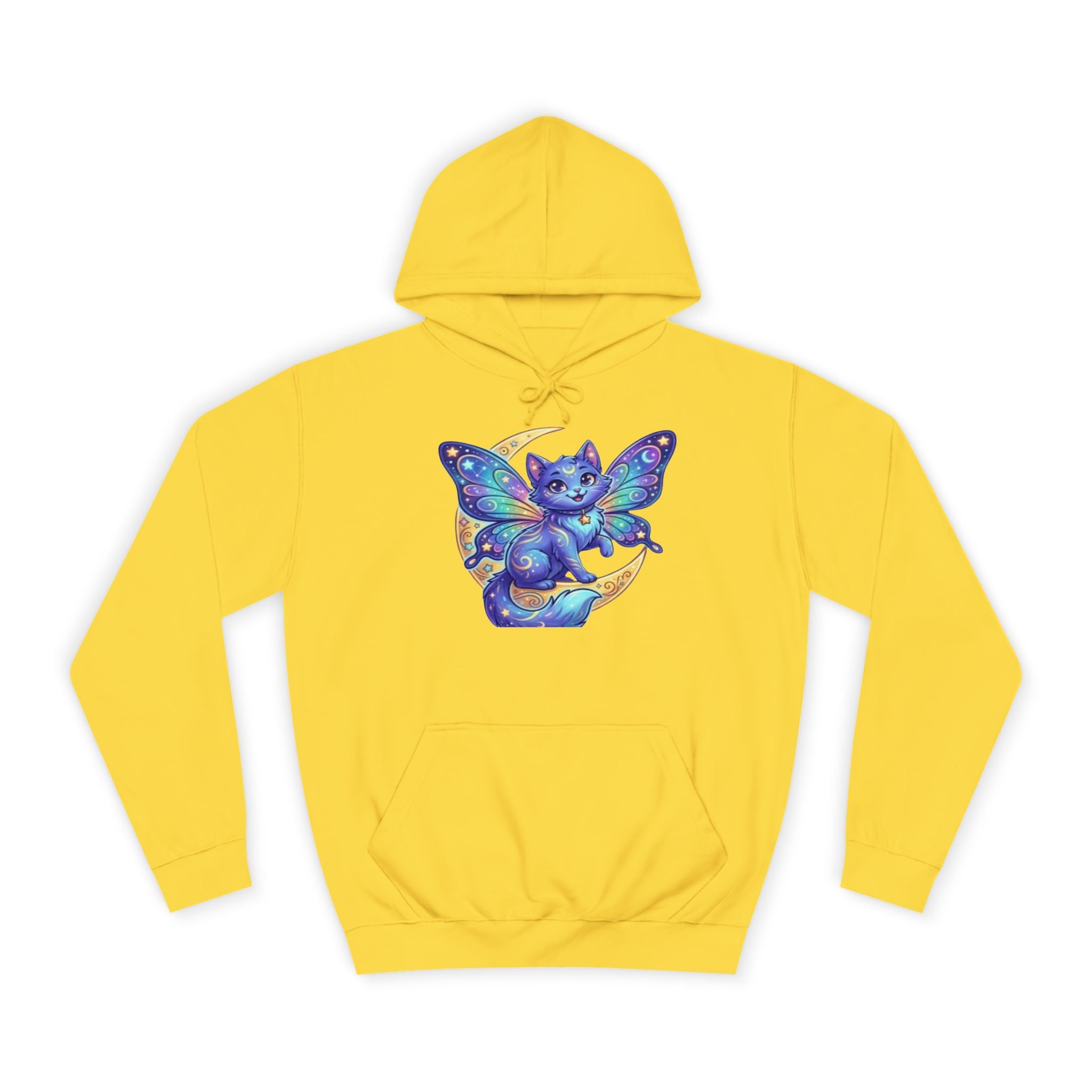 Butterfly Cat Hoodie — Cosmic Purple Kitty Graphic Pullover