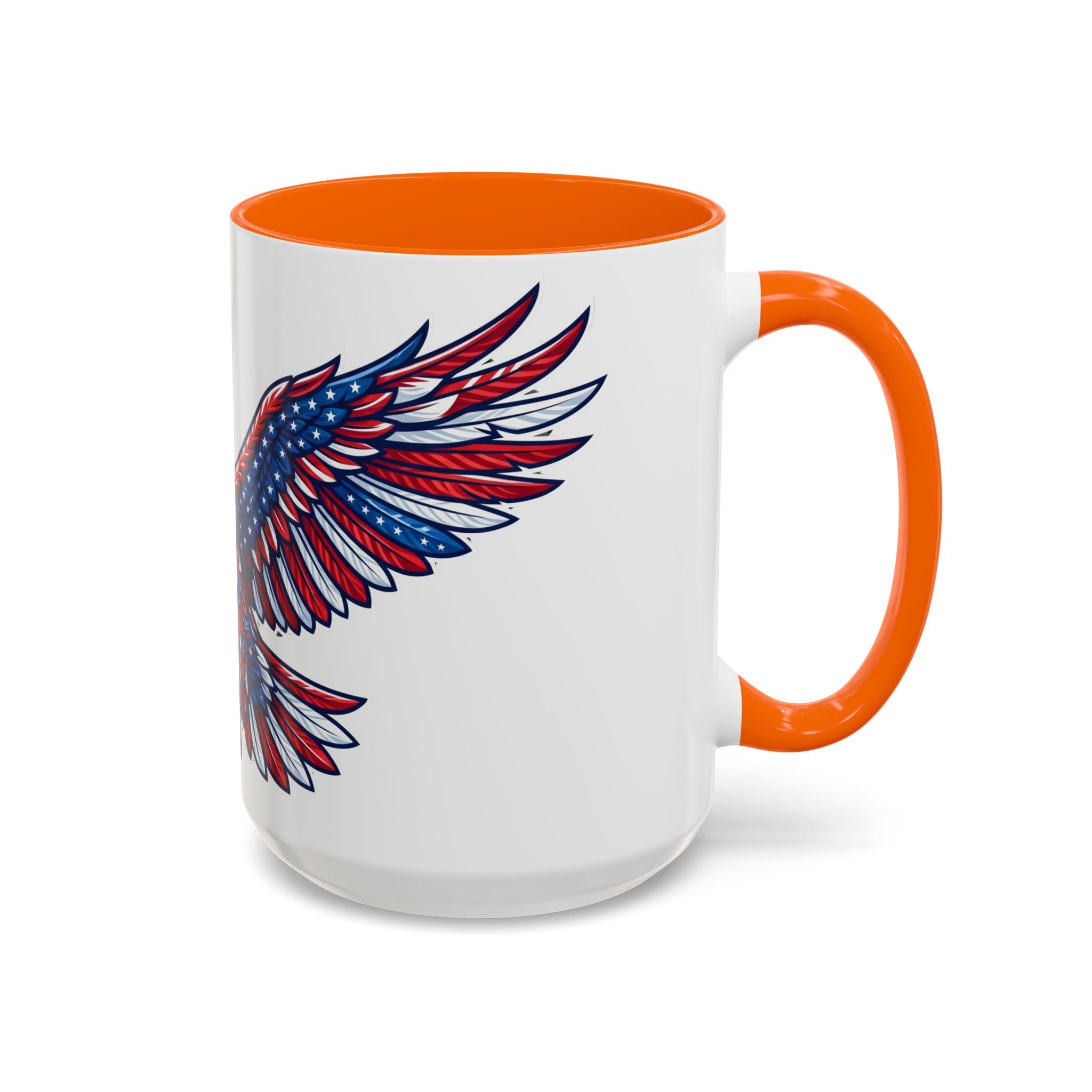 Patriotic Eagle Accent Coffee Mug — Red White & Blue Flying Eagle (11/15oz)