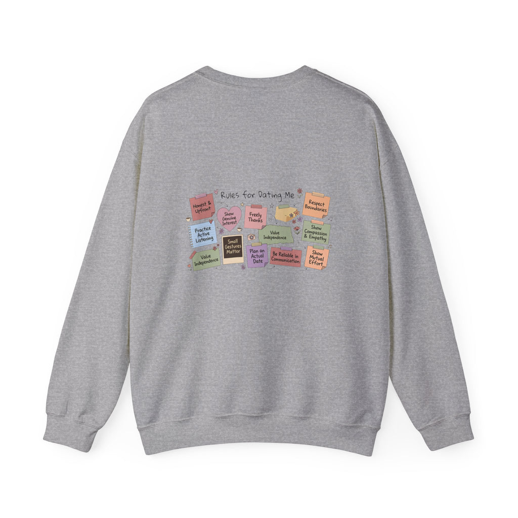 Crewneck Sweatshirt — Back Graphic Positive Notes Design ("A Place For Everyone Here")