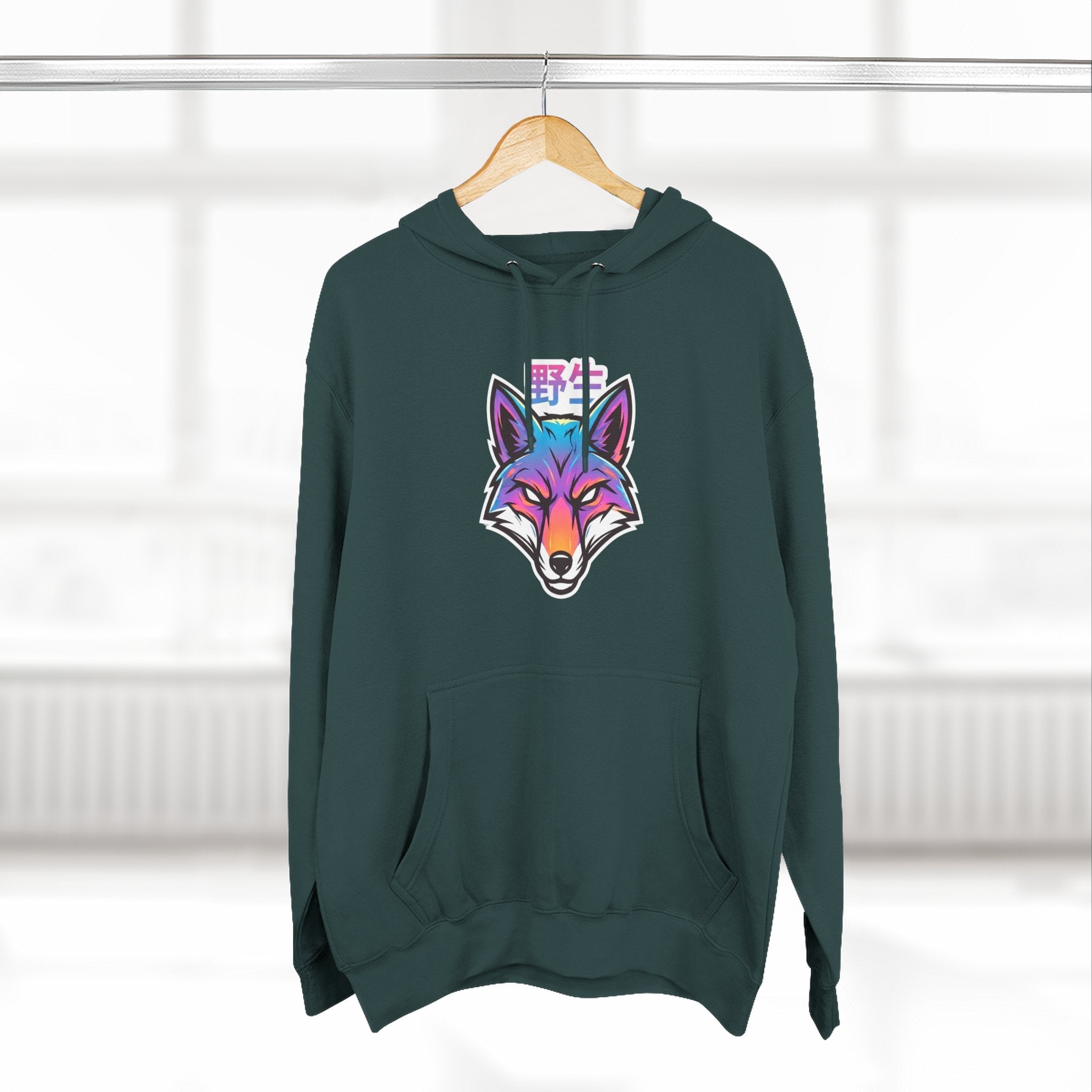 Neon Fox Hoodie — Vibrant Rainbow Fox Head Pullover