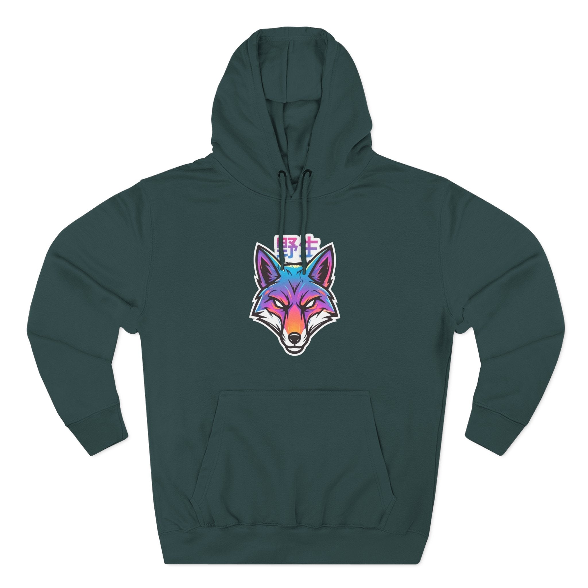 Neon Fox Hoodie — Vibrant Rainbow Fox Head Pullover