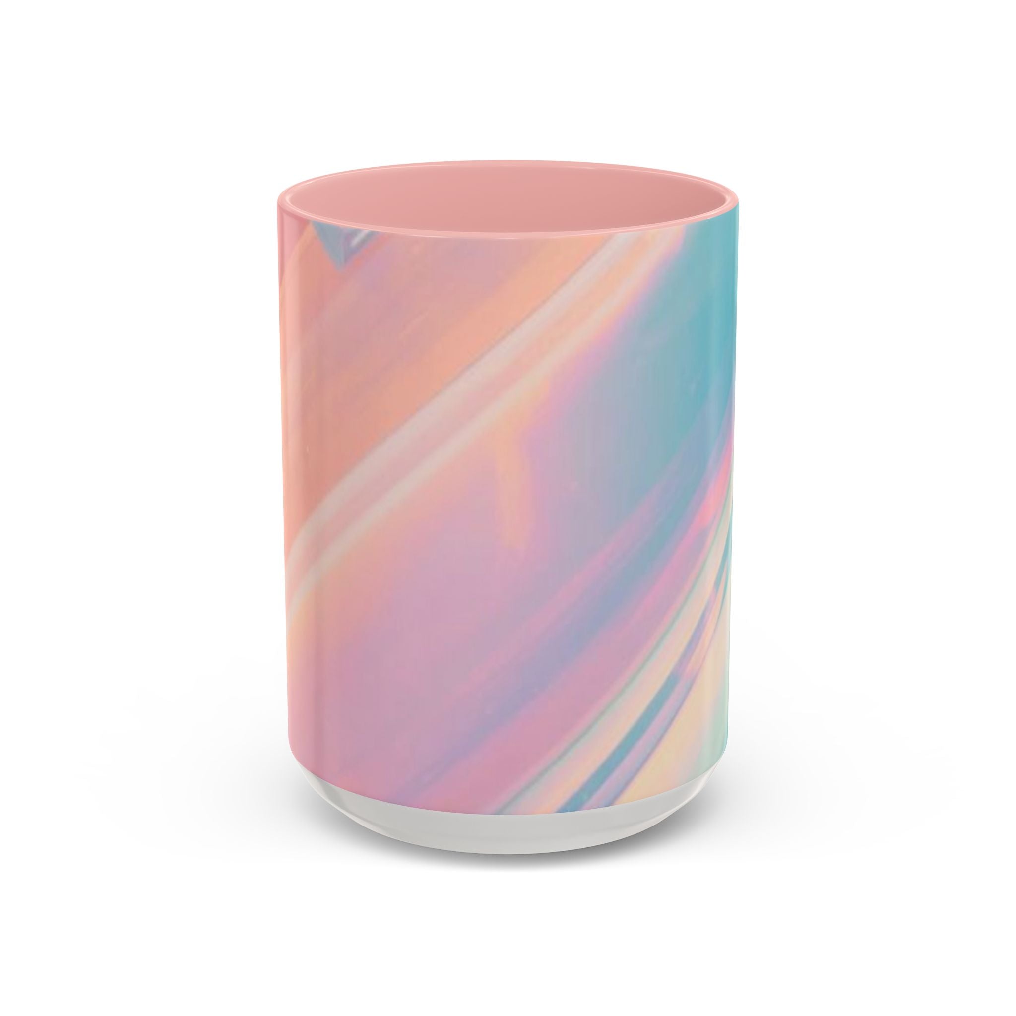 Pastel Marble Accent Coffee Mug – Iridescent Swirl 11/15oz