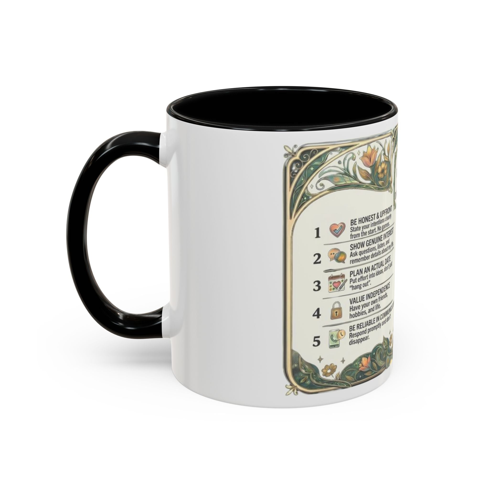 Accent Mug — '10 Rules for Dating Me' Decorative Coffee Cup
