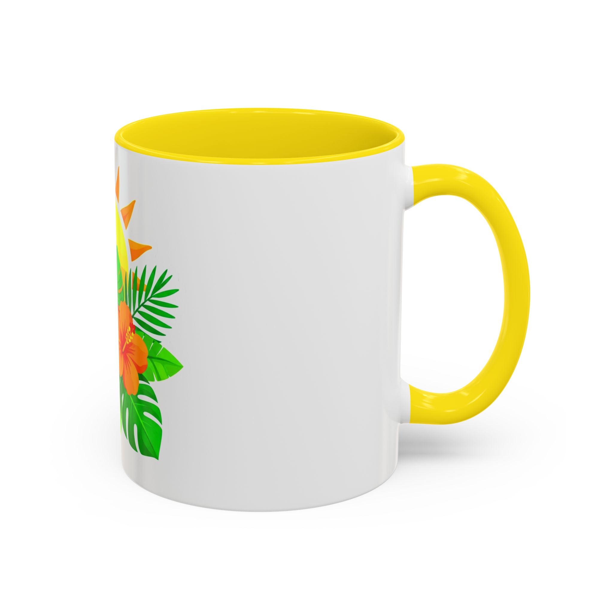 Tropical Sunrise Coffee Mug — Hibiscus Floral Travel Coffee Cup (11/15oz)