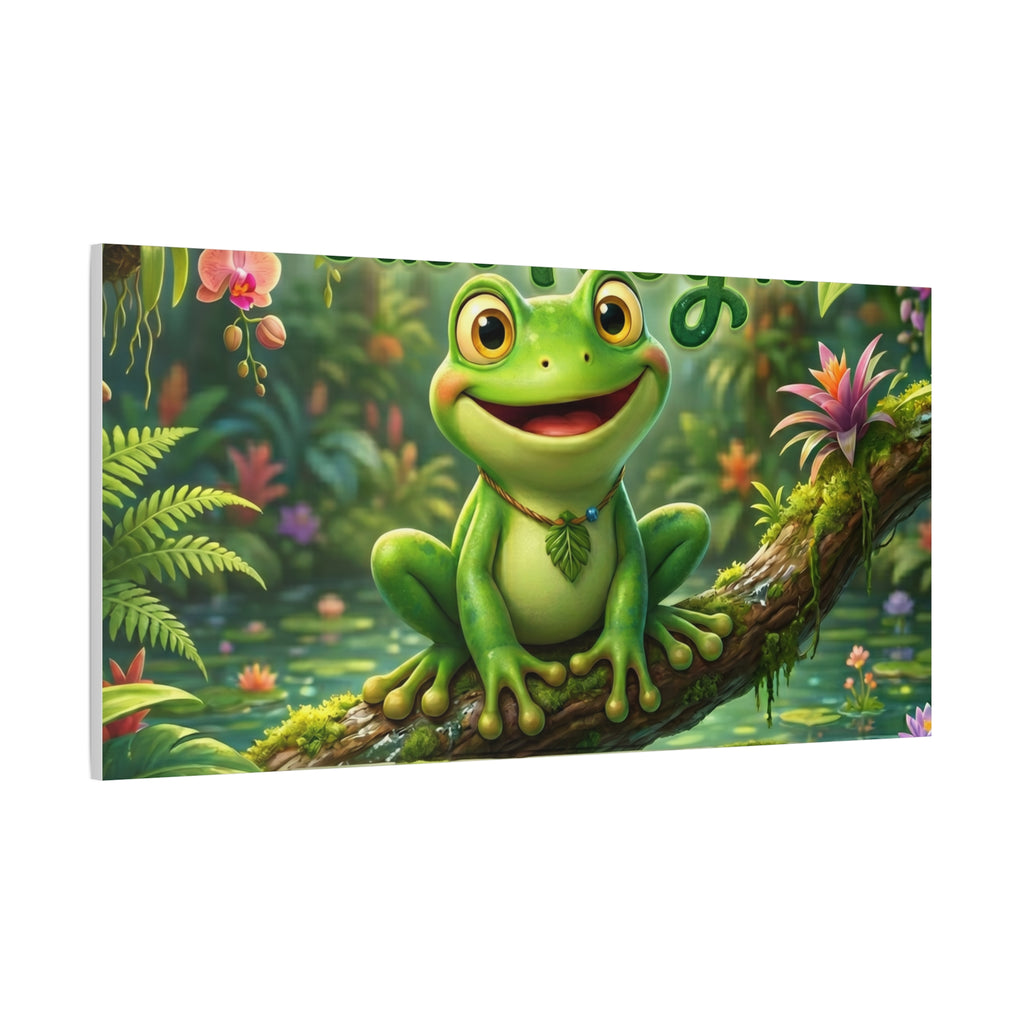 Just Frog It Canvas Wall Art — "Fully Rely on God" Inspirational Frog Print