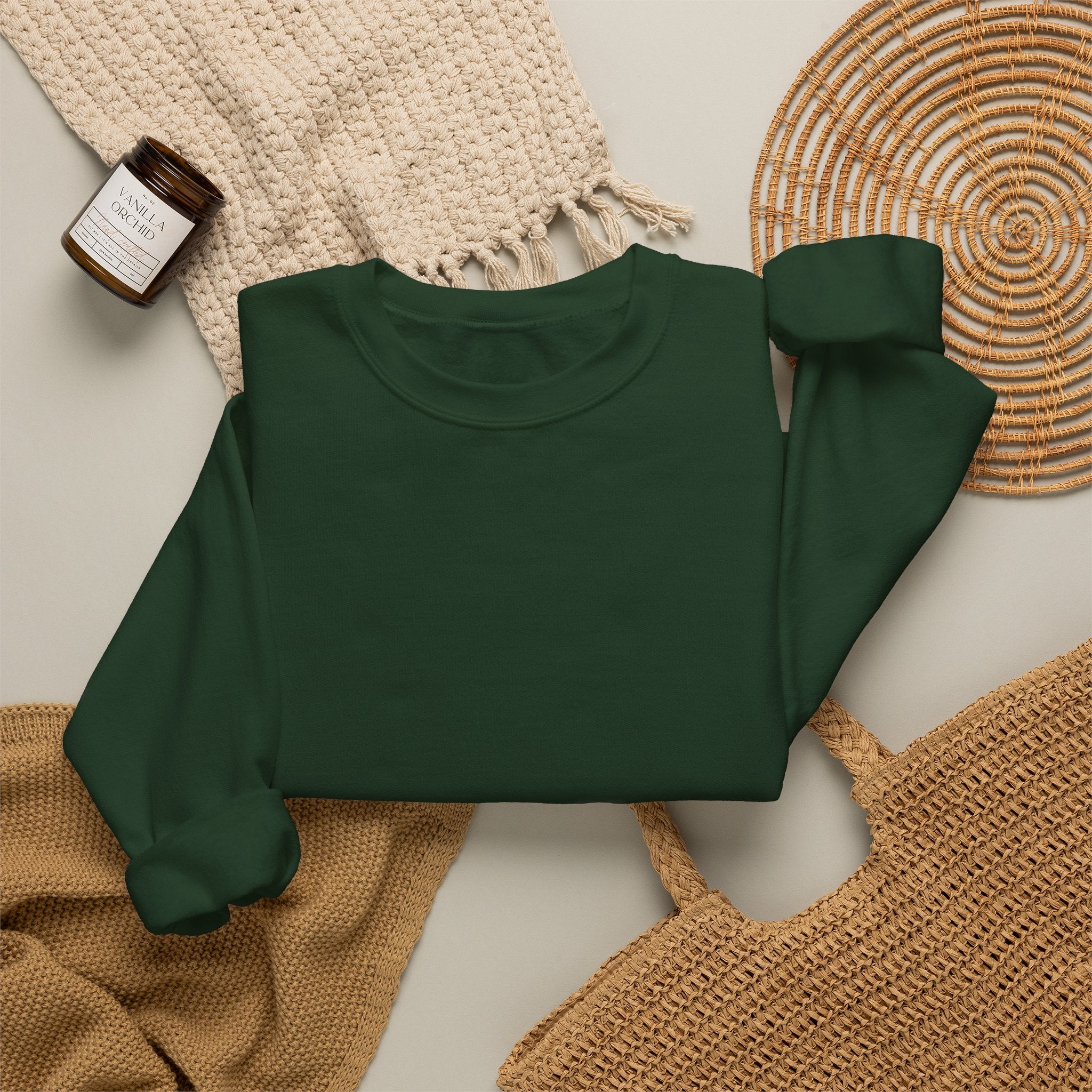 Crewneck Sweatshirt — Back Graphic Positive Notes Design ("A Place For Everyone Here")