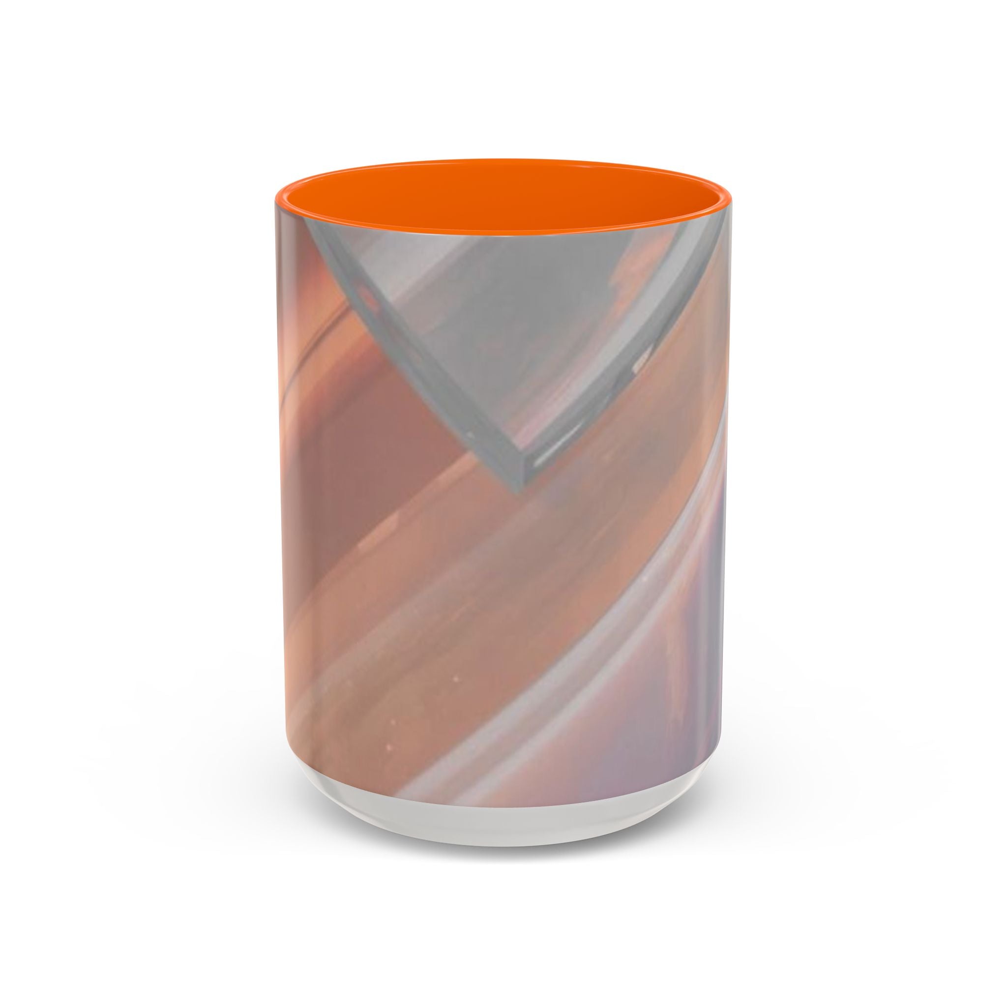Abstract Peach Swirl Accent Coffee Mug — Modern Aesthetic Ceramic Mug