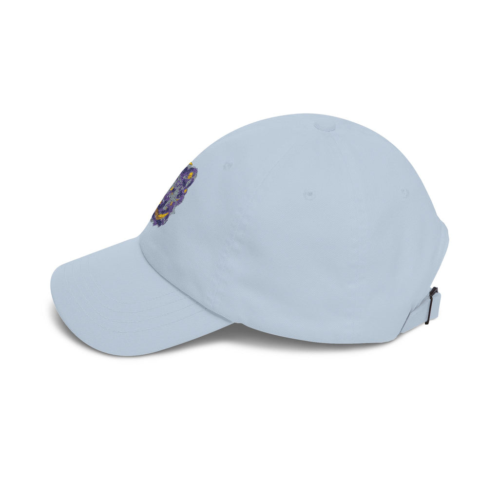 Dad Cap — Embroidered Purple & Gold Abstract Patch