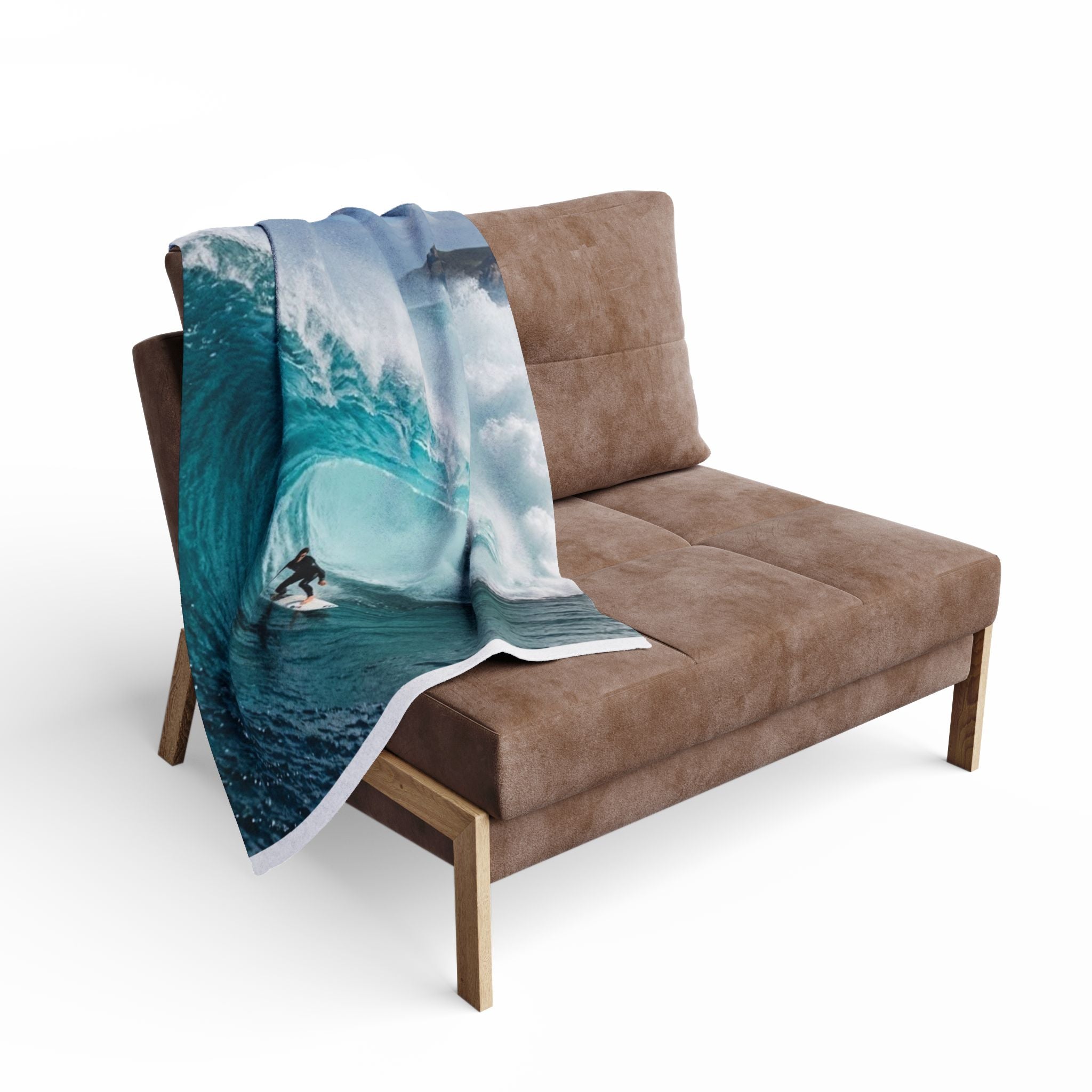Surf Wave Arctic Fleece Blanket — Ocean Surfing Photo Throw