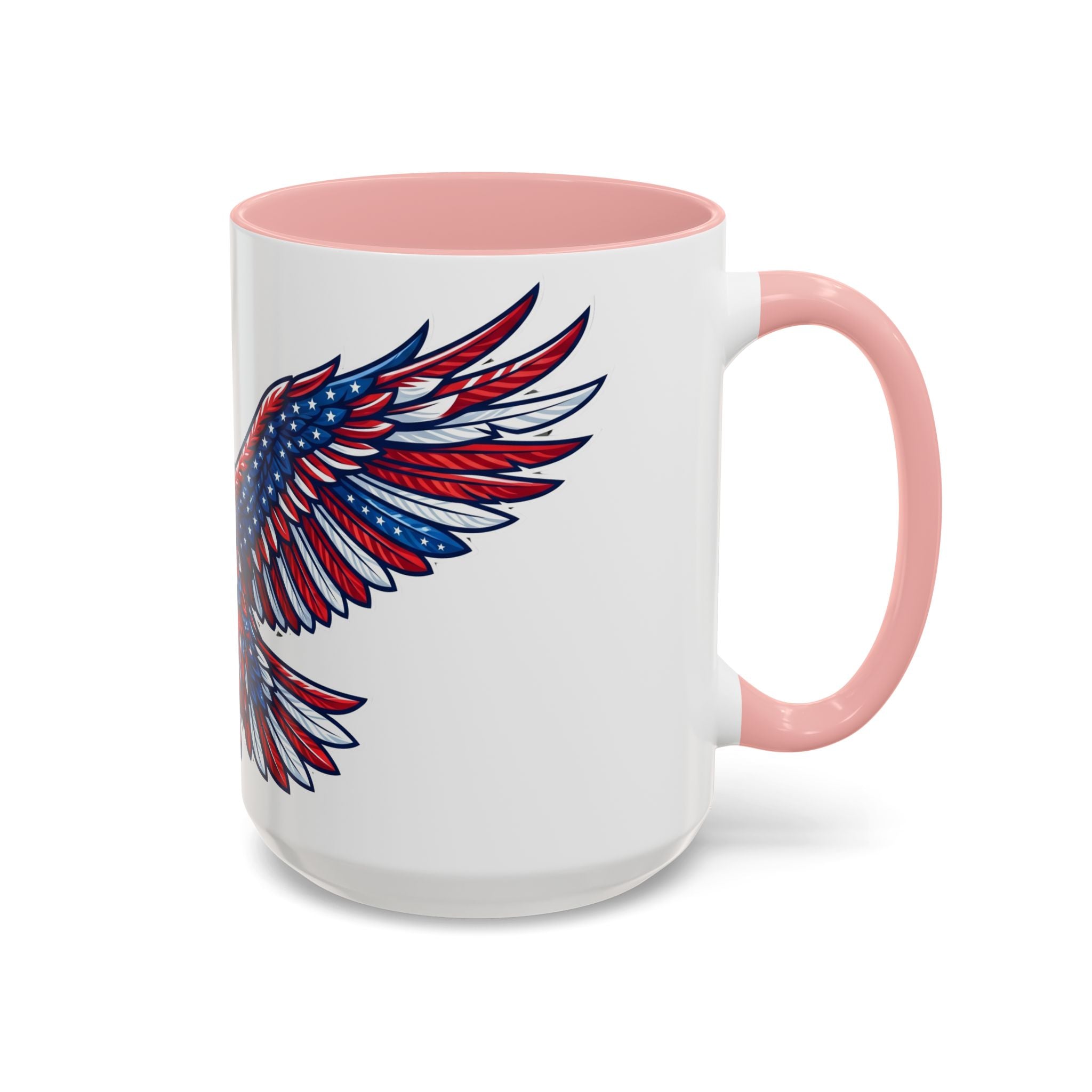 Patriotic Eagle Accent Coffee Mug — Red White & Blue Flying Eagle (11/15oz)
