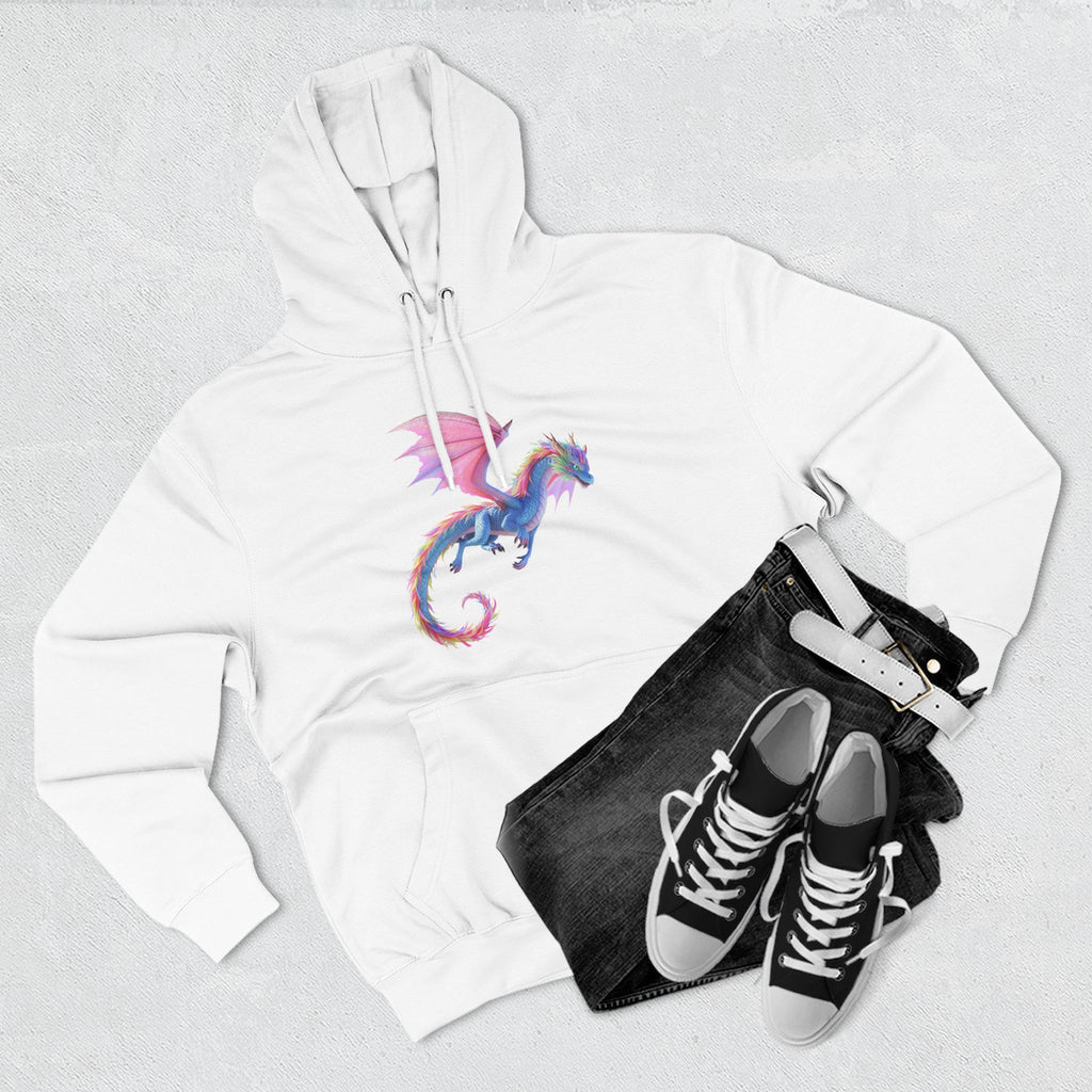 Dragon Watercolor Hoodie — Pastel Fantasy Flying Dragon Sweatshirt