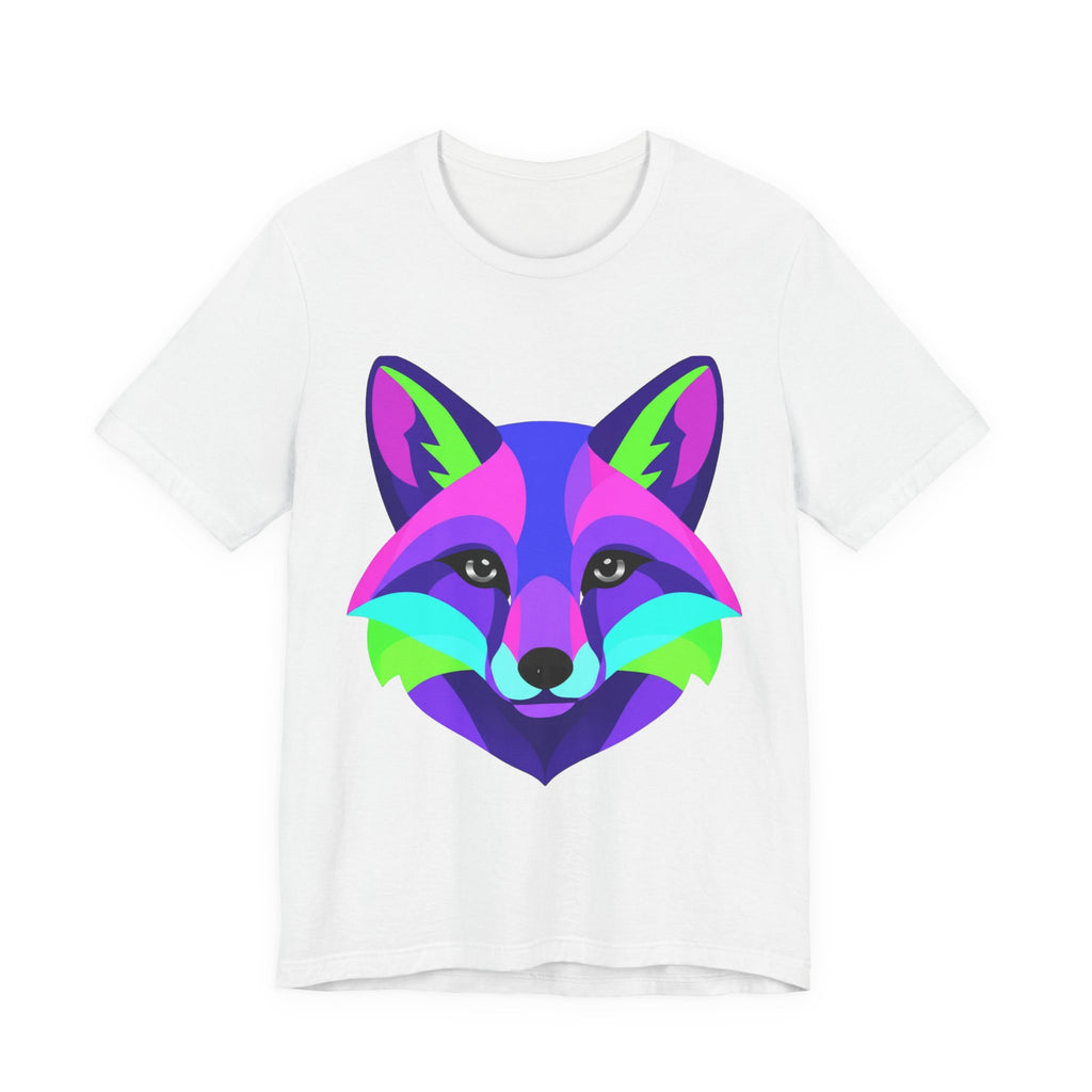 Colorful Neon Fox T-Shirt — Vibrant Geometric Fox Tee for Animal Lovers