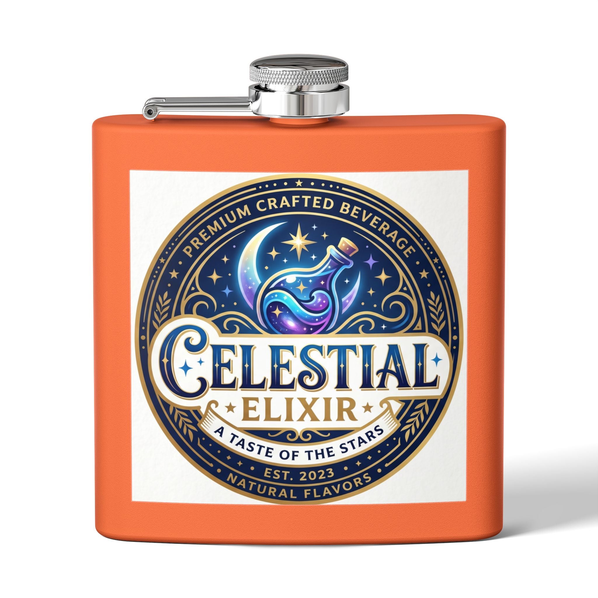 Flask — Celestial Elixir Stainless Steel 6oz Hip Flask