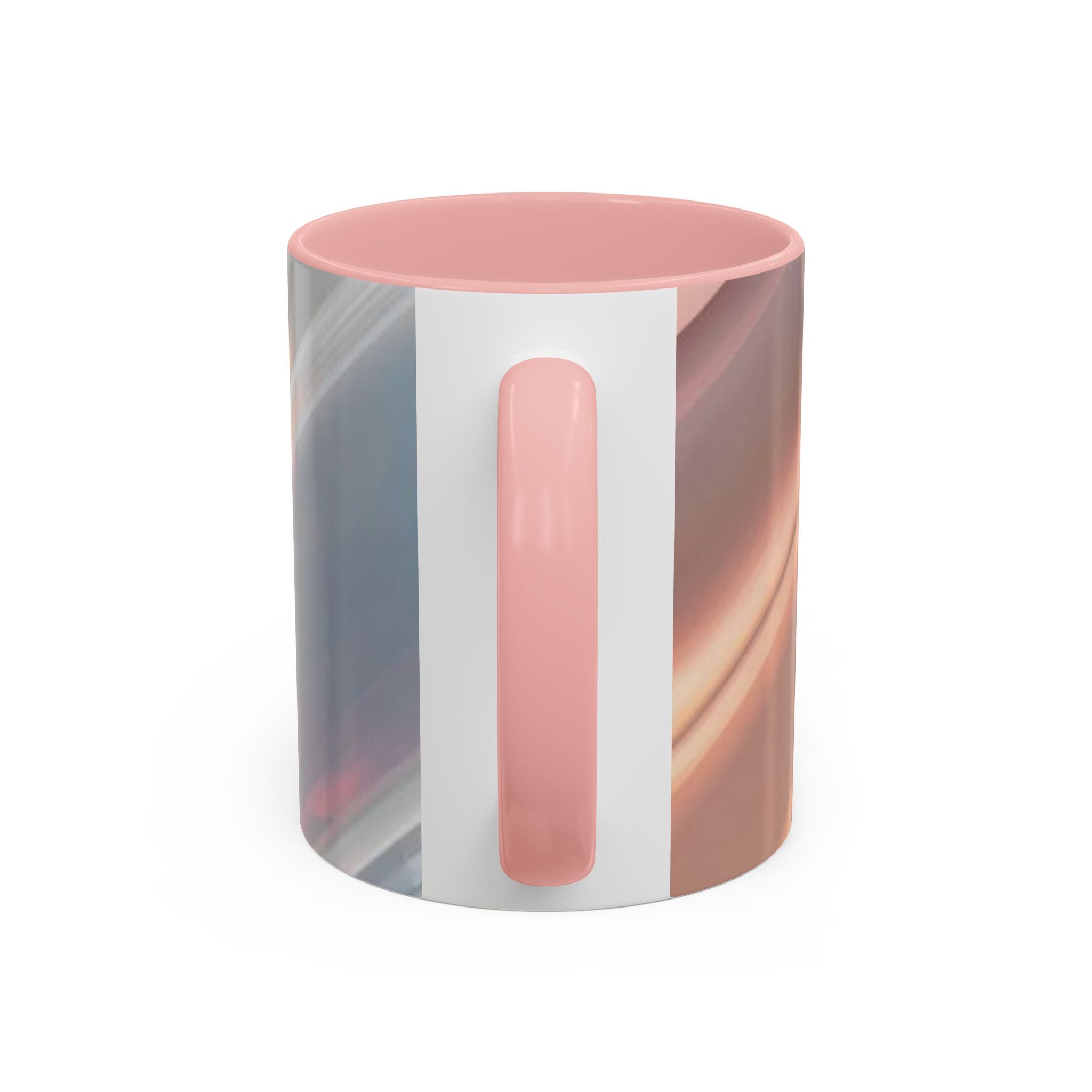 Abstract Peach Swirl Accent Coffee Mug — Modern Aesthetic Ceramic Mug