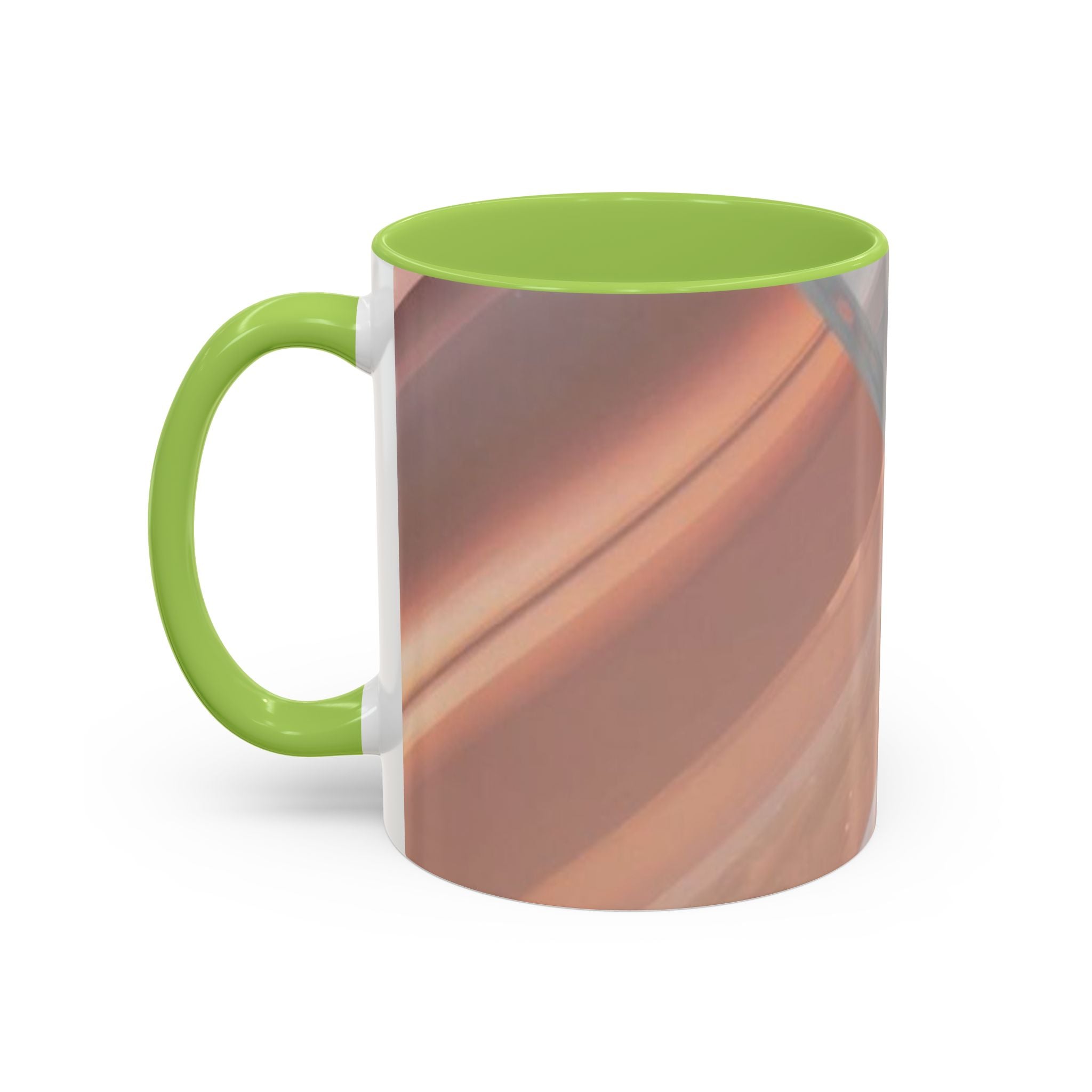 Abstract Peach Swirl Accent Coffee Mug — Modern Aesthetic Ceramic Mug