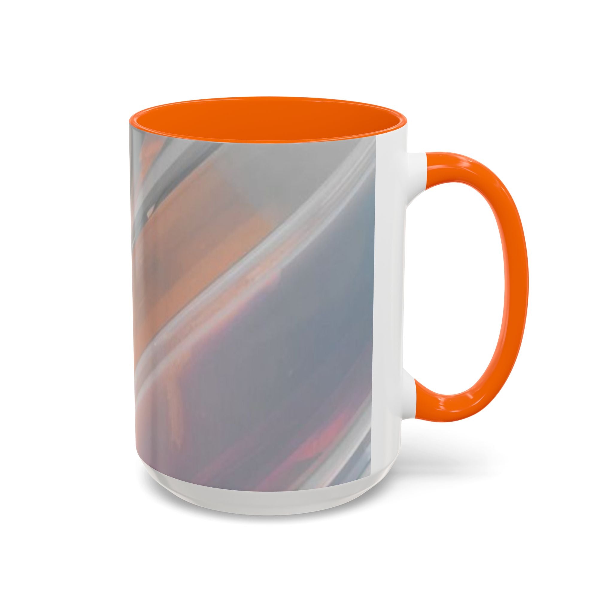 Abstract Peach Swirl Accent Coffee Mug — Modern Aesthetic Ceramic Mug