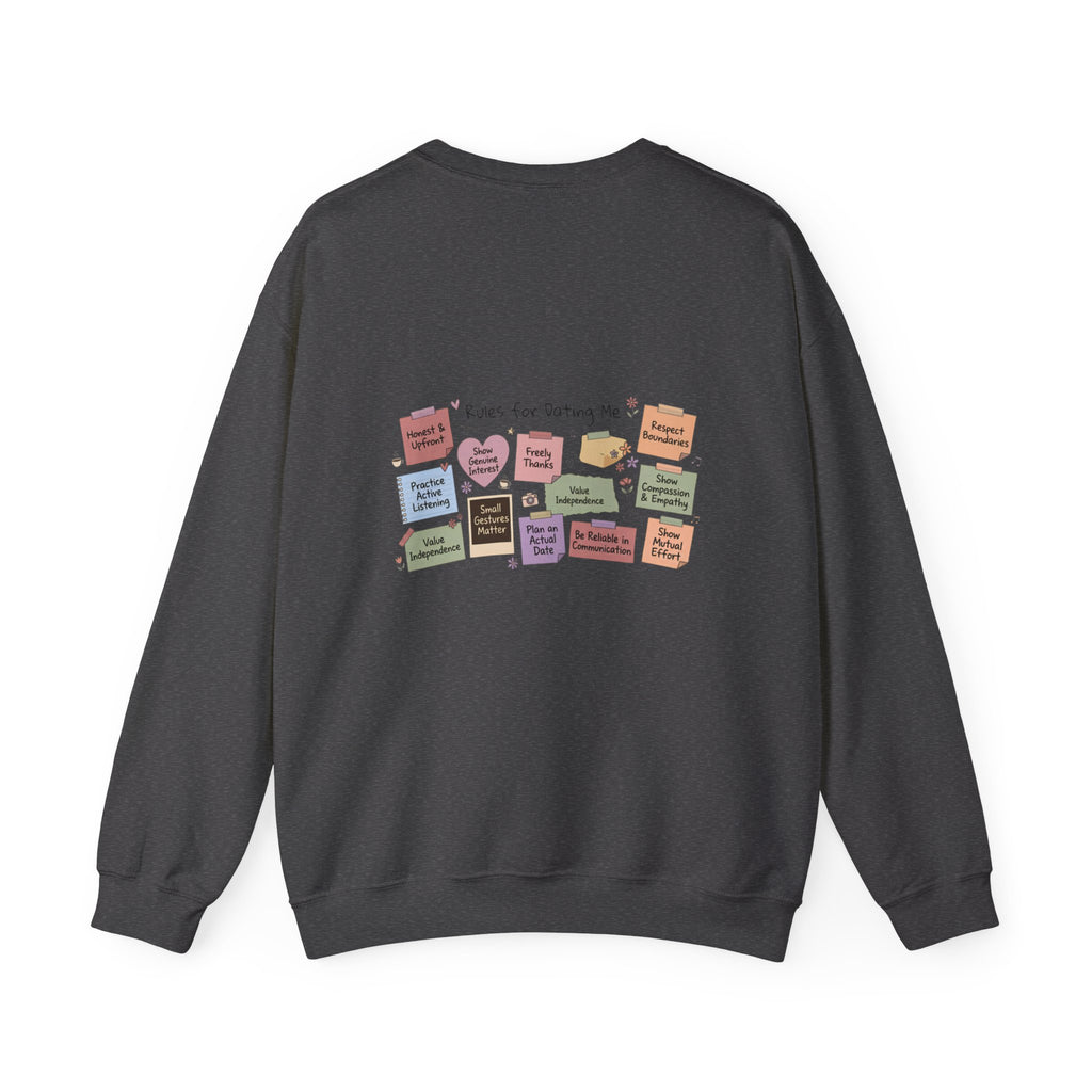 Crewneck Sweatshirt — Back Graphic Positive Notes Design ("A Place For Everyone Here")