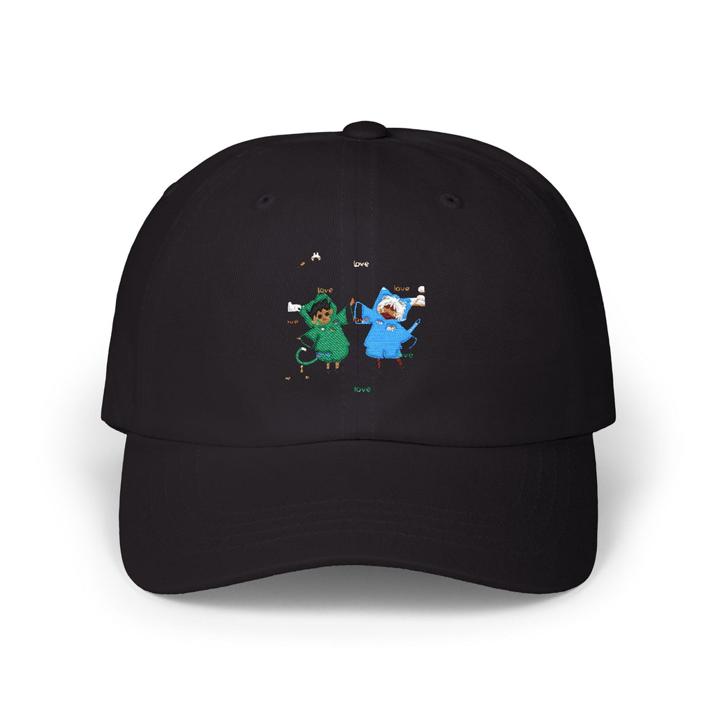 Dad Cap — Cute Watercolor Rain Kids Design (Blue & Green)