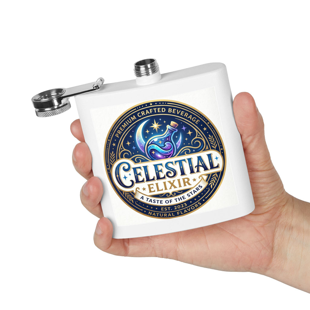 Flask — Celestial Elixir Stainless Steel 6oz Hip Flask