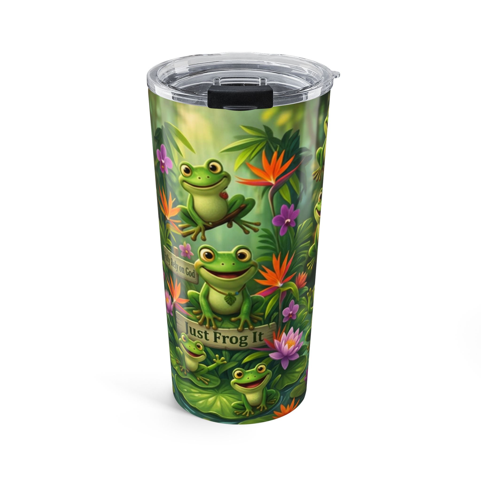 Frog Jungle 20oz Tumbler — Cute Frogs & Floral Travel Cup