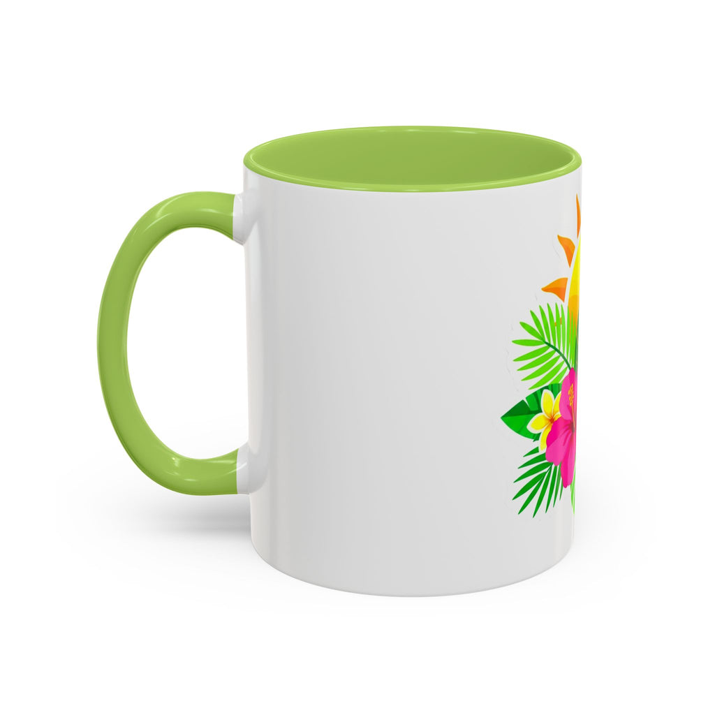 Tropical Sunrise Coffee Mug — Hibiscus Floral Travel Coffee Cup (11/15oz)