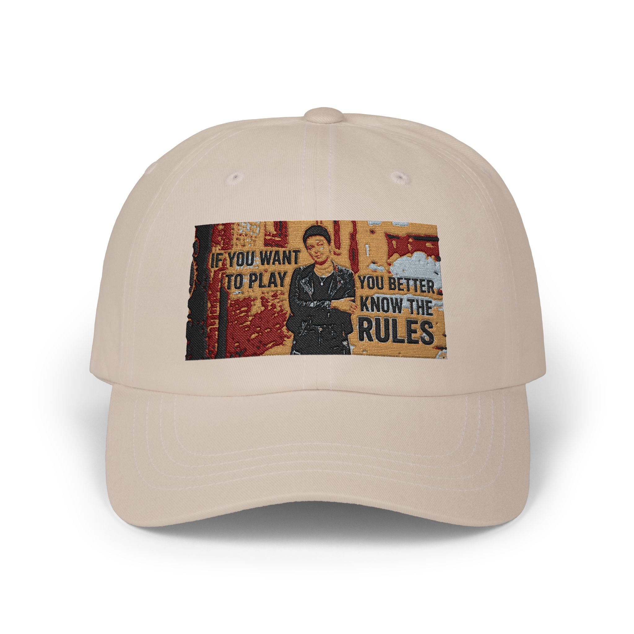 Dad Cap – "You Want to Play? You Better Know the Rules" Vintage Street Art Embroidered Hat