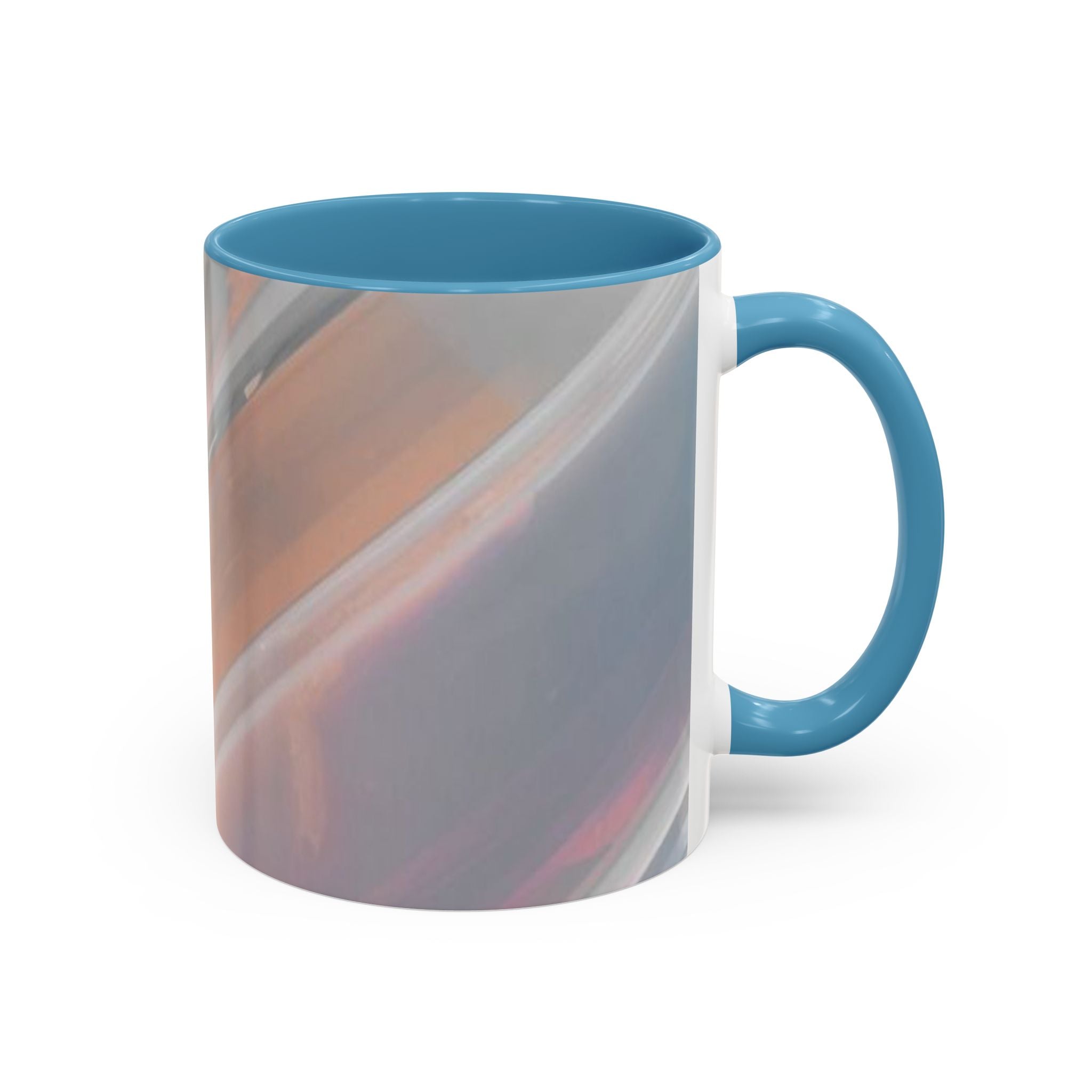Abstract Peach Swirl Accent Coffee Mug — Modern Aesthetic Ceramic Mug