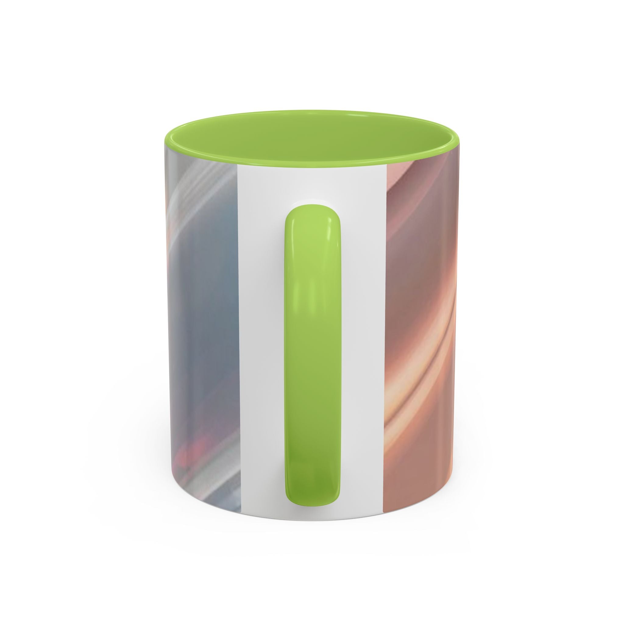 Abstract Peach Swirl Accent Coffee Mug — Modern Aesthetic Ceramic Mug