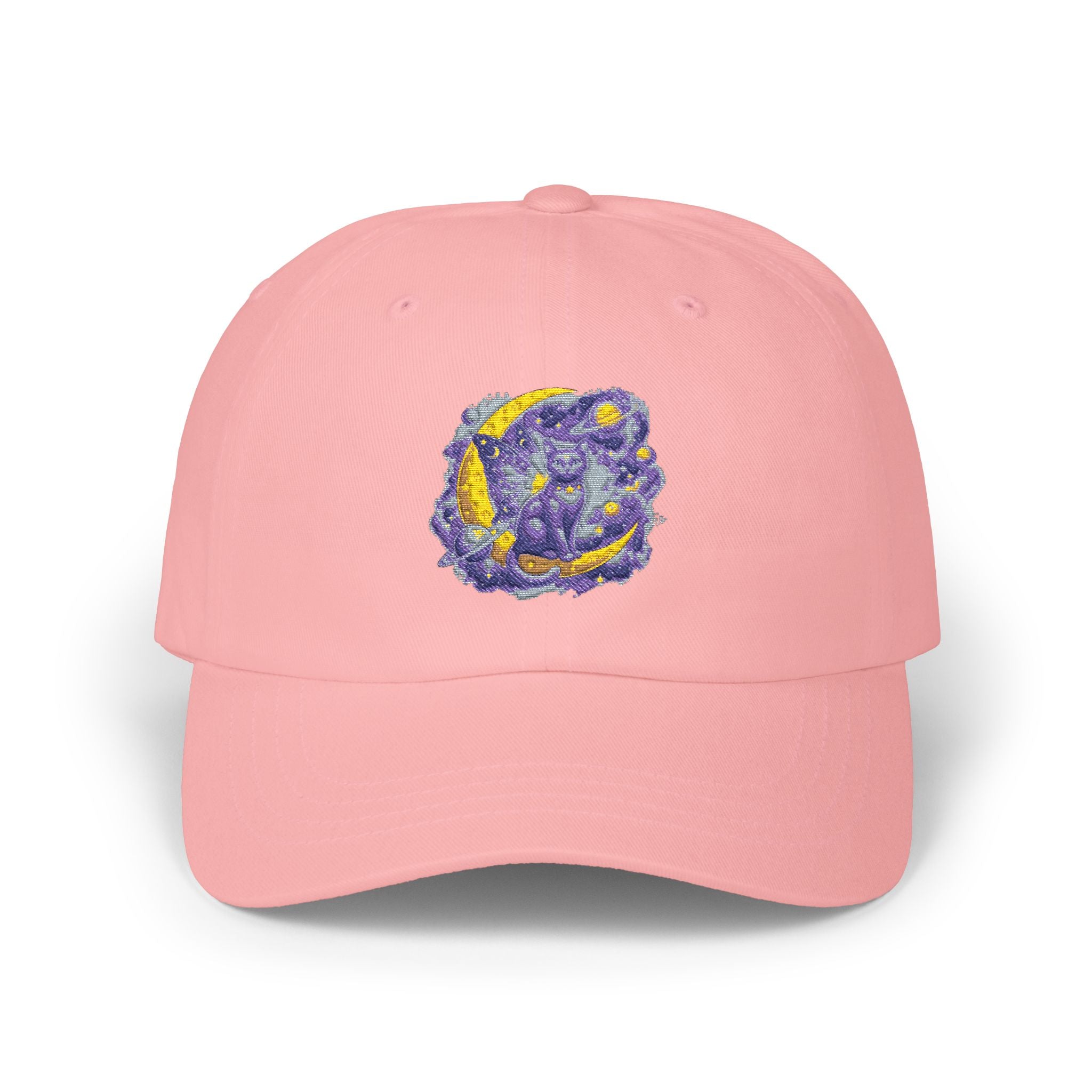 Dad Cap — Embroidered Purple & Gold Abstract Patch