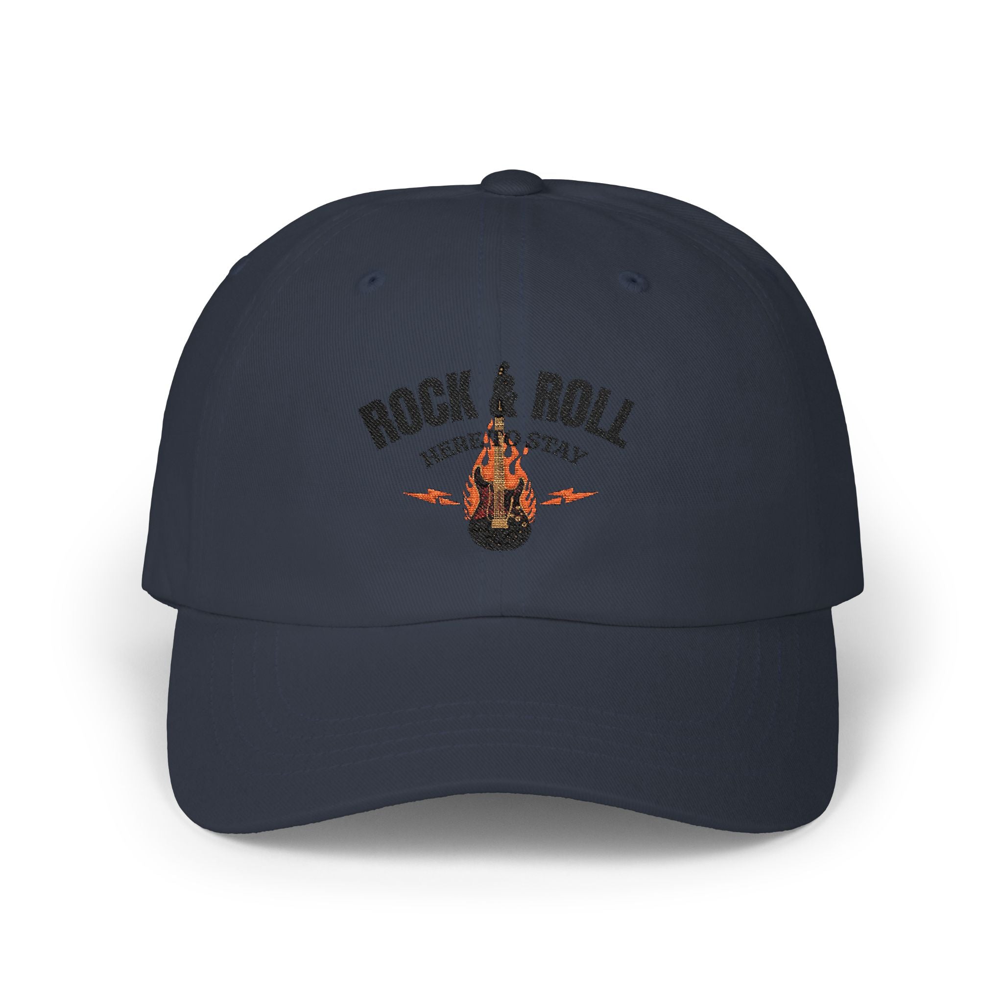 Rock & Roll Dad Cap — Retro Guitar Flames Baseball Hat