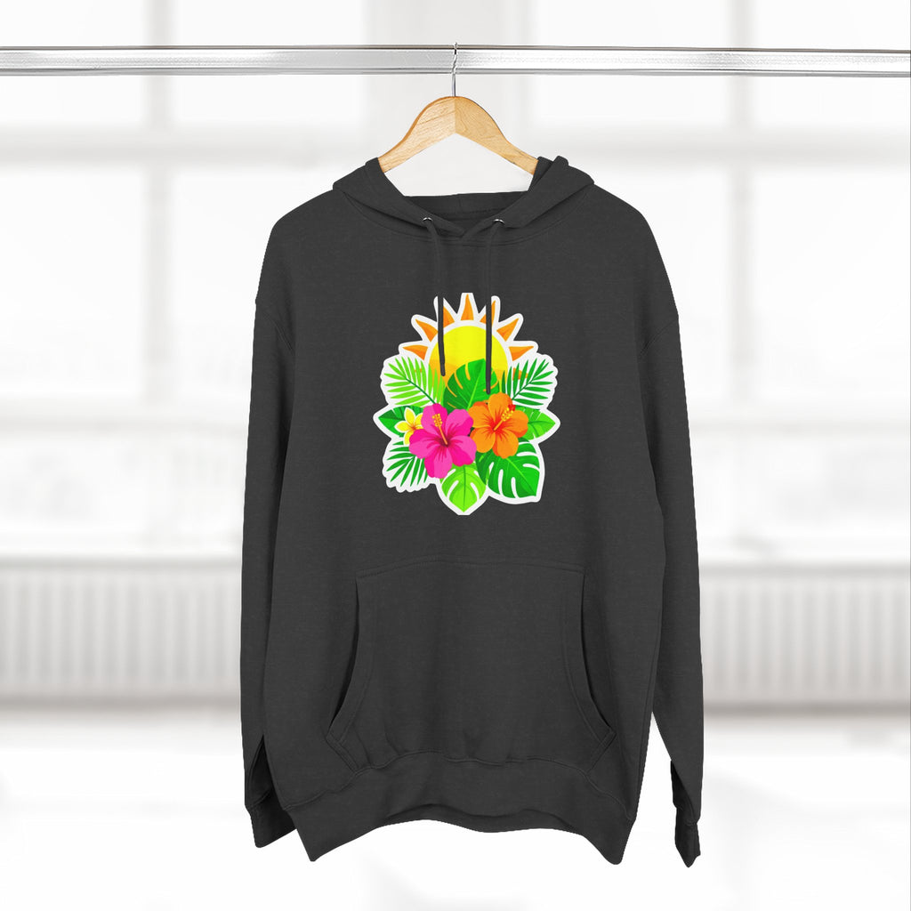 Tropical Hibiscus Hoodie — Sun & Palm Floral Pullover